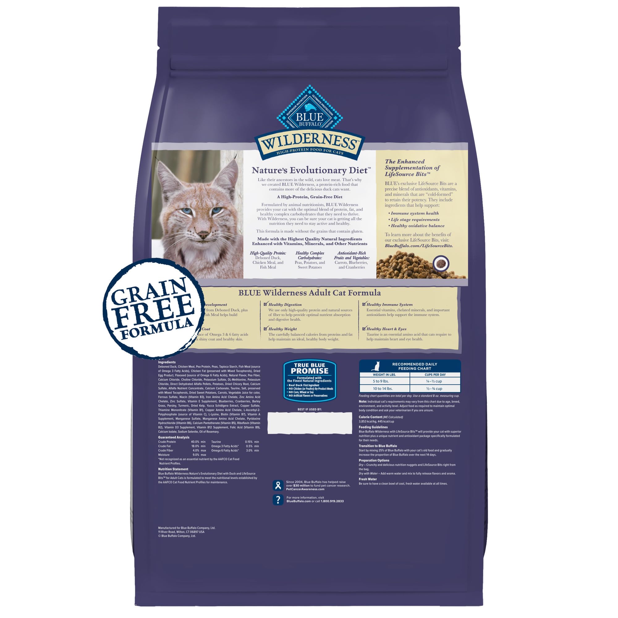 Blue Buffalo Wilderness Natures Evolutionary Diet High-Protein, Grain-Free Natural Dry Food for Adult Cats, Chicken, 9.5-lb Bag