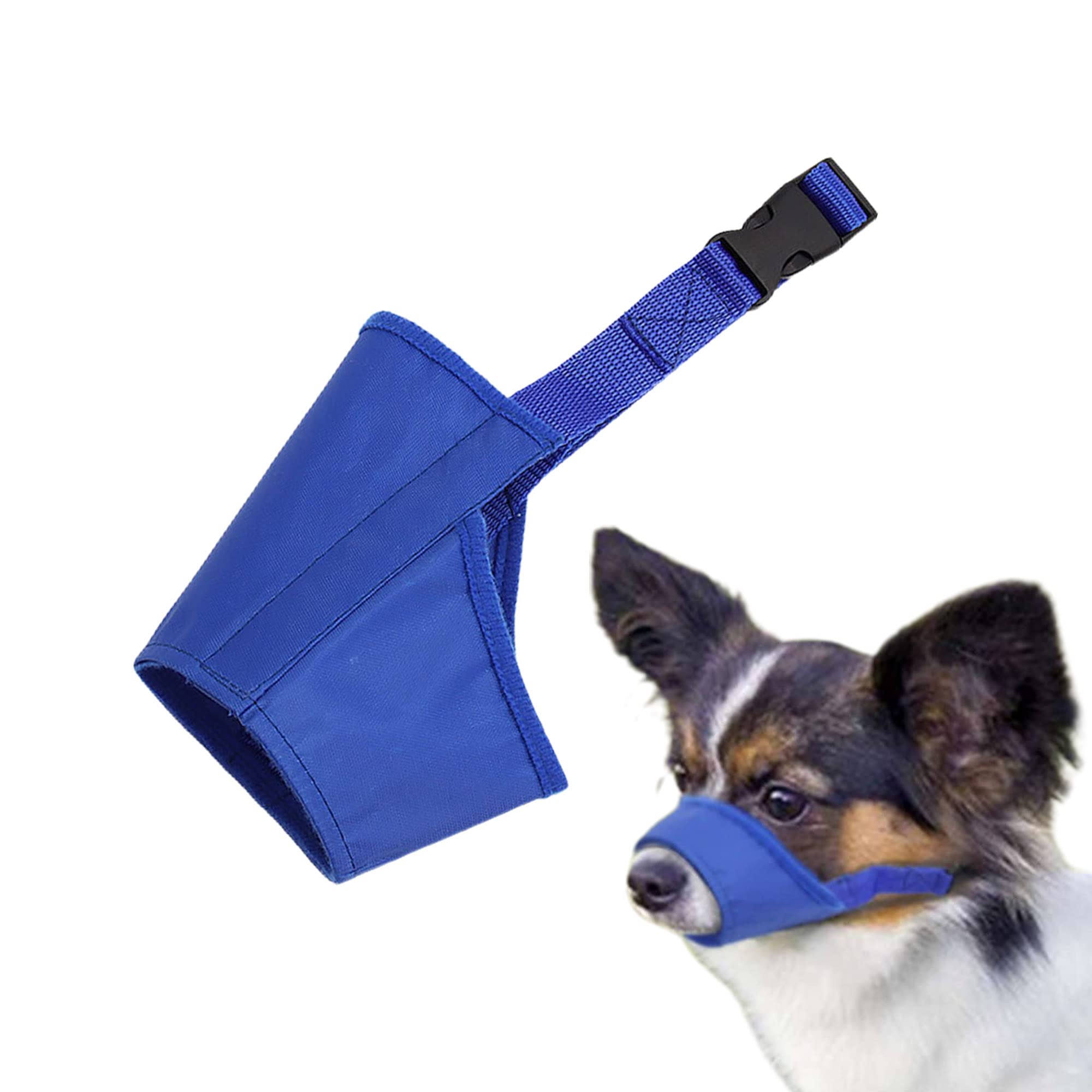 Parts Express Soft Anti-Biting Barking Chewing Muzzle, Breathable Waterproof Adjustable Muzzle For Small Medium Dogs, Blue (S)