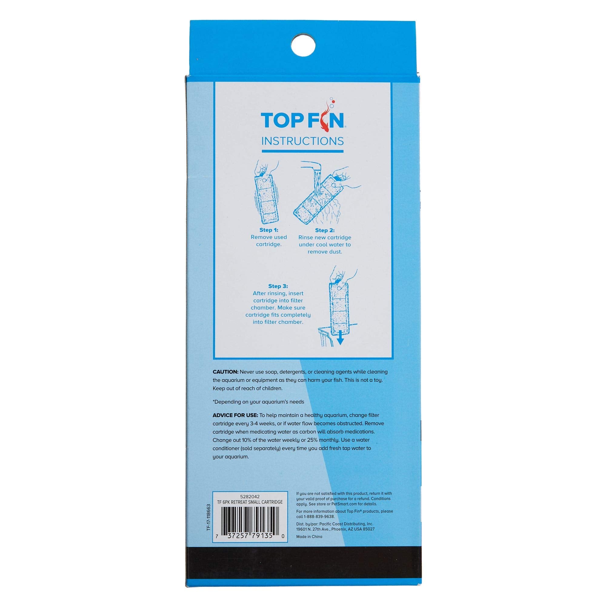 Top Fin Retreat Rf-S Filter Cartridges (Small) Refill For Desktop Aquariums With Small Retreat Filters - 8.1In X 1.9In (6 Count)