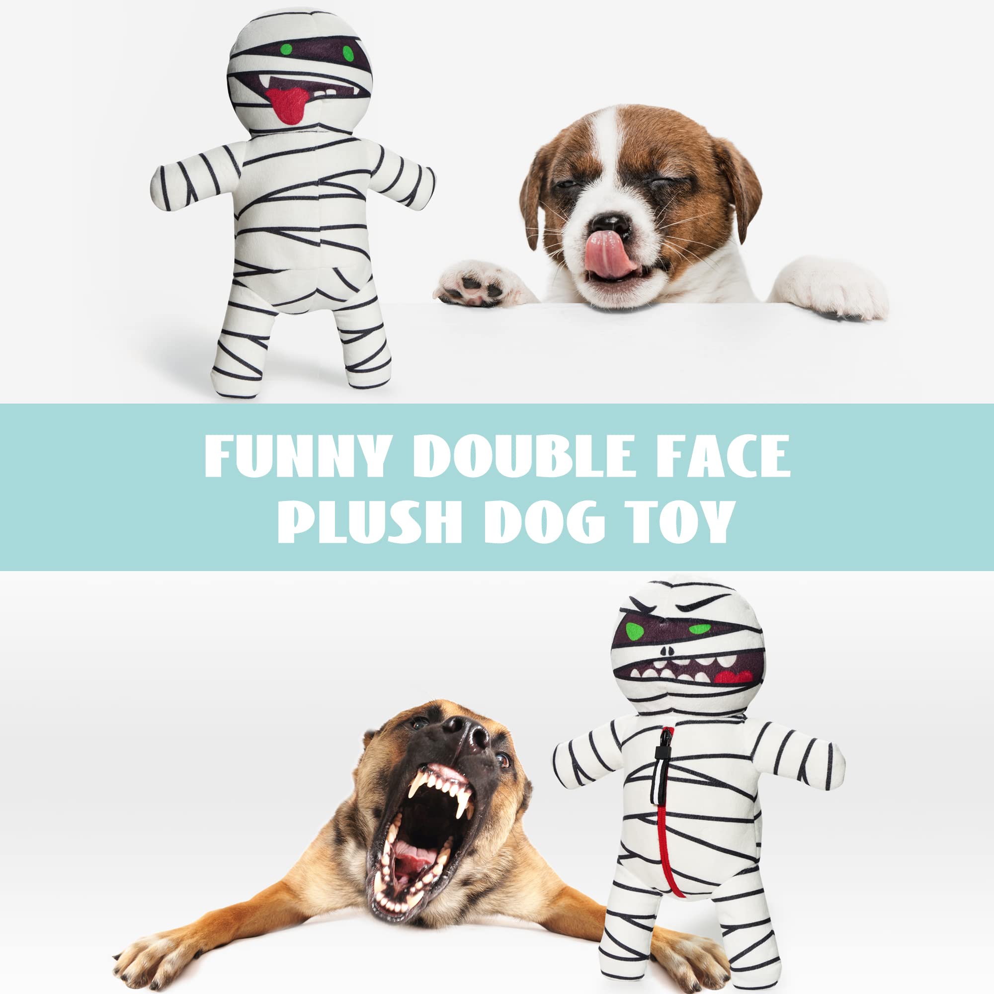 Nocciola Halloween Zombie Mummy Dog Toys With Organs: Funny Cool Squeaky Dog Chew Toys For Puppies, Small And Medium Size Dogs,