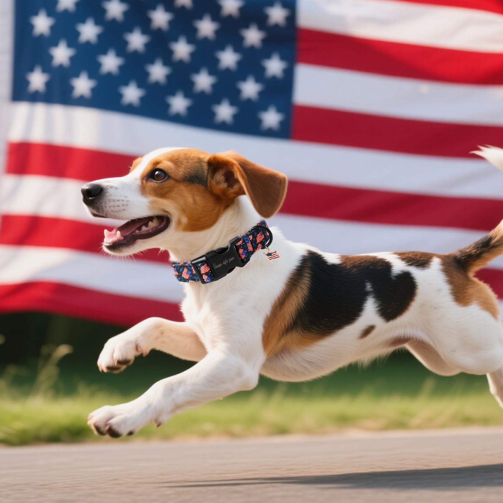 Unique Style Paws Patriotic Dog Collar,4Th Of July Pet Collar With American Flag Pattern,Independence Day Puppy Collar Adjustabl