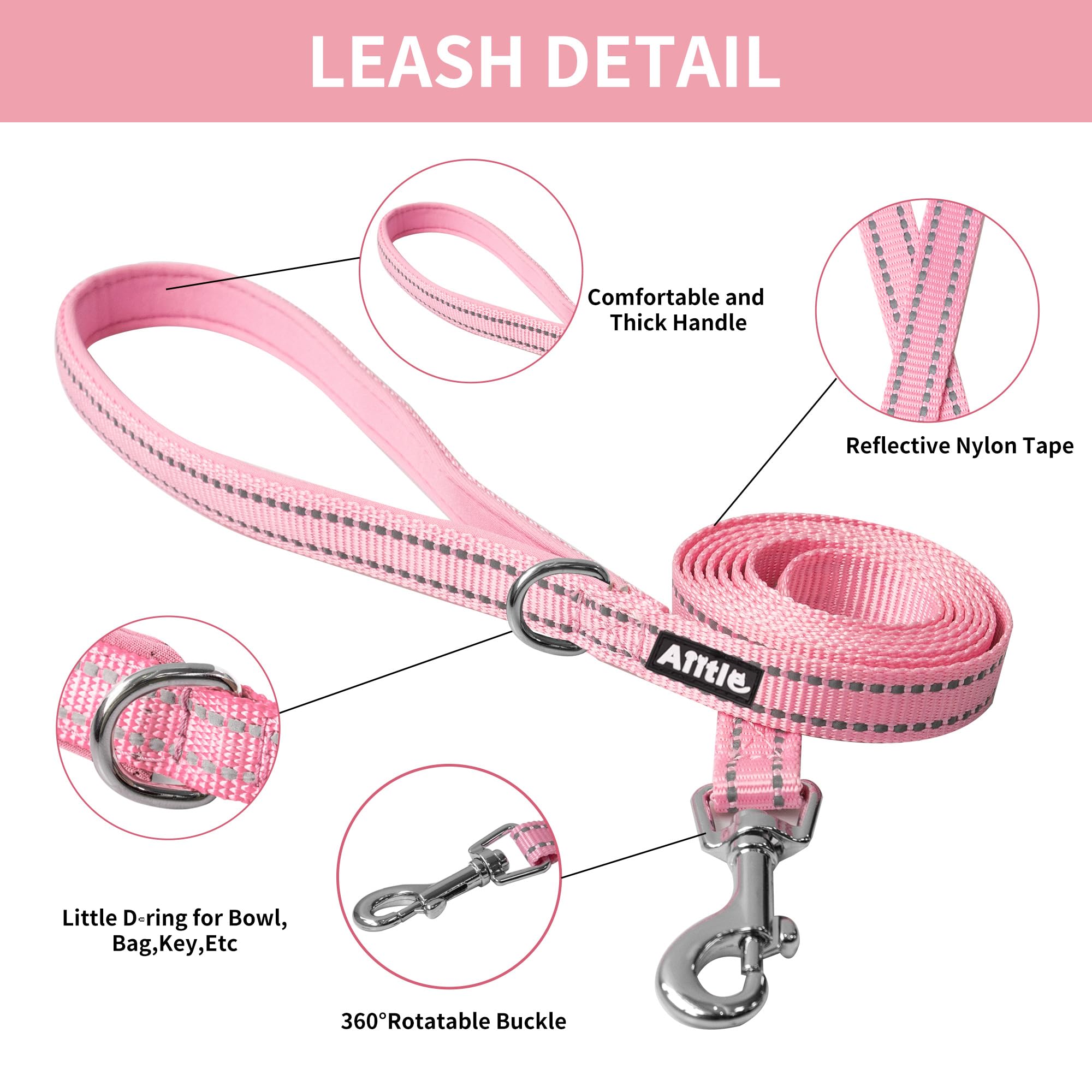 AIITLE Dog Harness, Spring No-Pull Cat Harness with a Leash, Adjustable Reflective Dog Vest, Cat Harness Escape Proof, Outdoor W