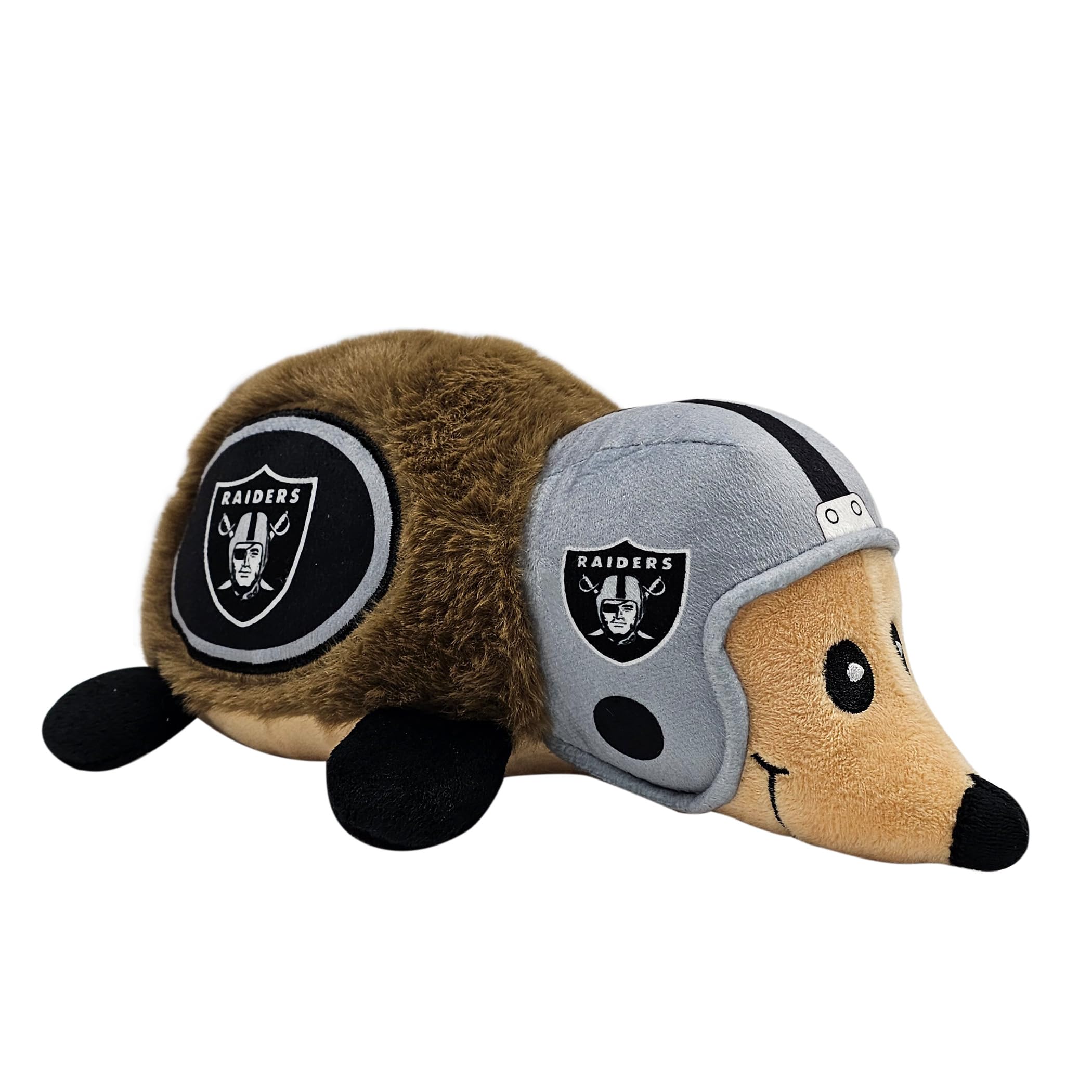Nfl Las Vegas Raiders Plush Hedgehog Toy For Dogs & Cats, Cool Soft Pet Toy For Fun And Interactive Play, Dog Chew Toy With Sque