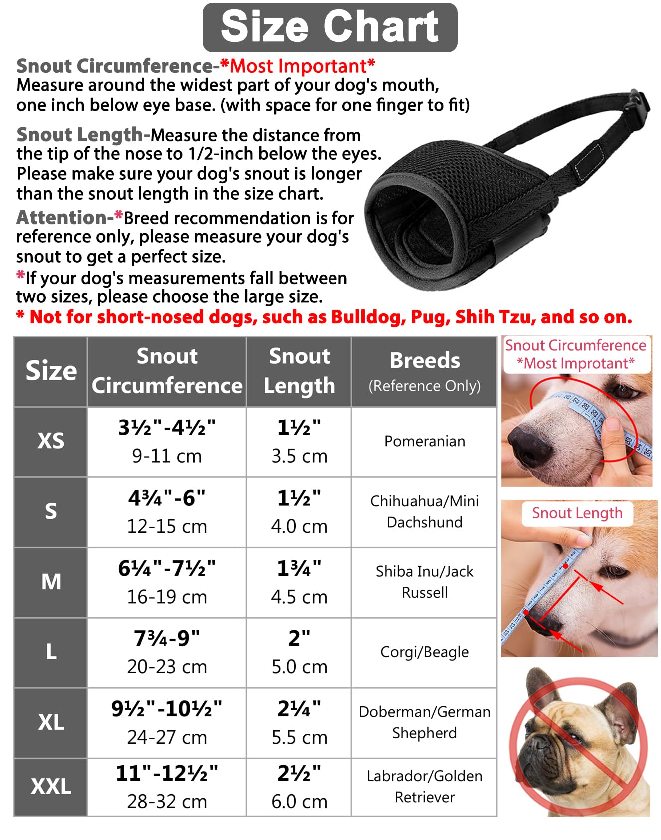 LUCKYPAW Dog Muzzle Anti Biting Barking and Chewing with Comfortable Mesh Soft Fabric and Adjustable Strap, Suitable for Small,