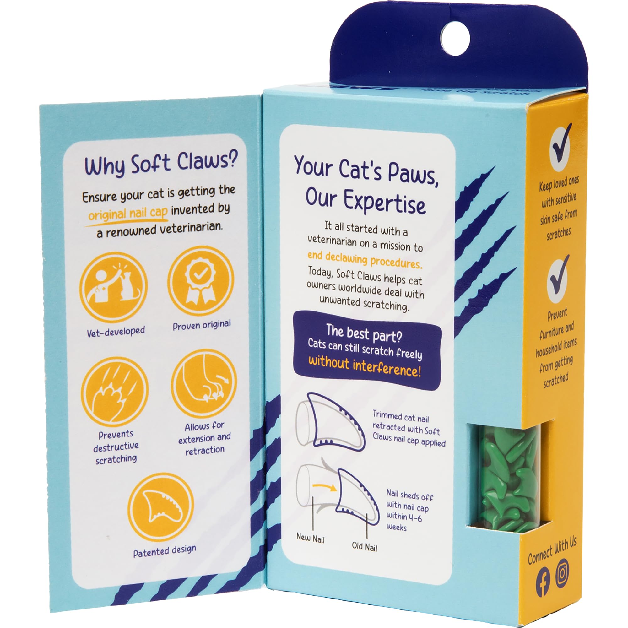 Soft Claws For Cats - Cls (Cleat Lock System), Size Small, Color Green