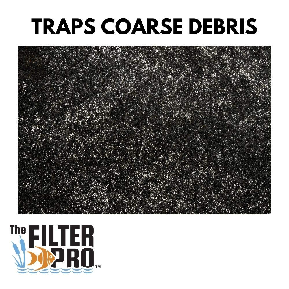 The Filter Pro Black Coarse Filter Media, 1.25 Thick, 12 x 12 Pads, 5 Pack, Perfect for Aquariums, Ponds or Water Gardens, Made