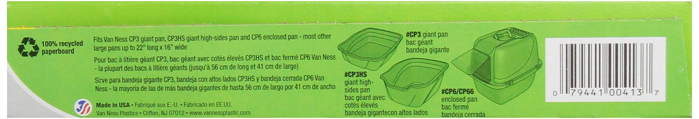Van Ness Pure-Ness Cat Pan Liners, 12 Count, 33 Gallon Capacity, 100% Recycled Plastic