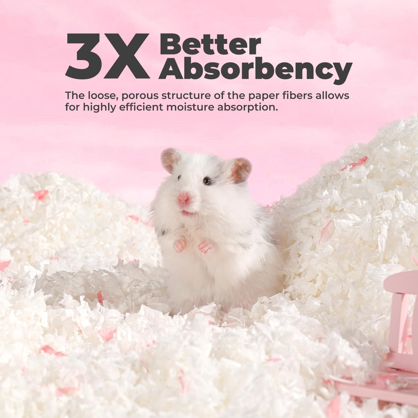 mini&moe Hamster Bedding 25L - Dust-Free, Odor Control Natural Paper for Small Pets - Guinea Pigs, Hamsters, Rabbits - WindowVine