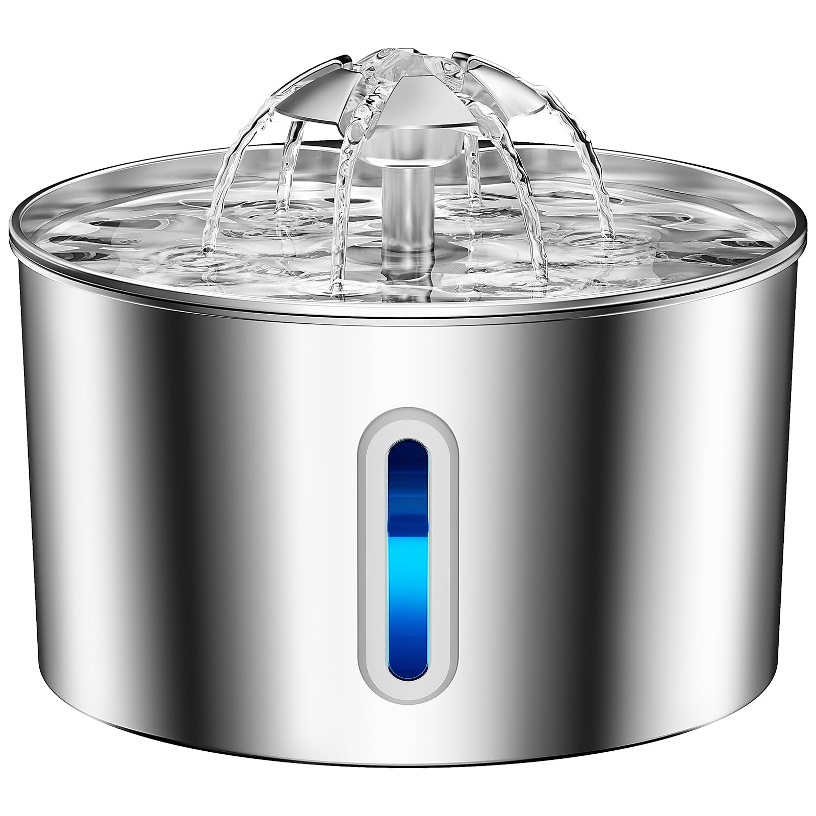 Cat Water Fountain Stainless Steel - 74oz/2.2L Pet Dog Water Dispenser Automatic Silent Cats Dispenser for Drinking Indoor Metal