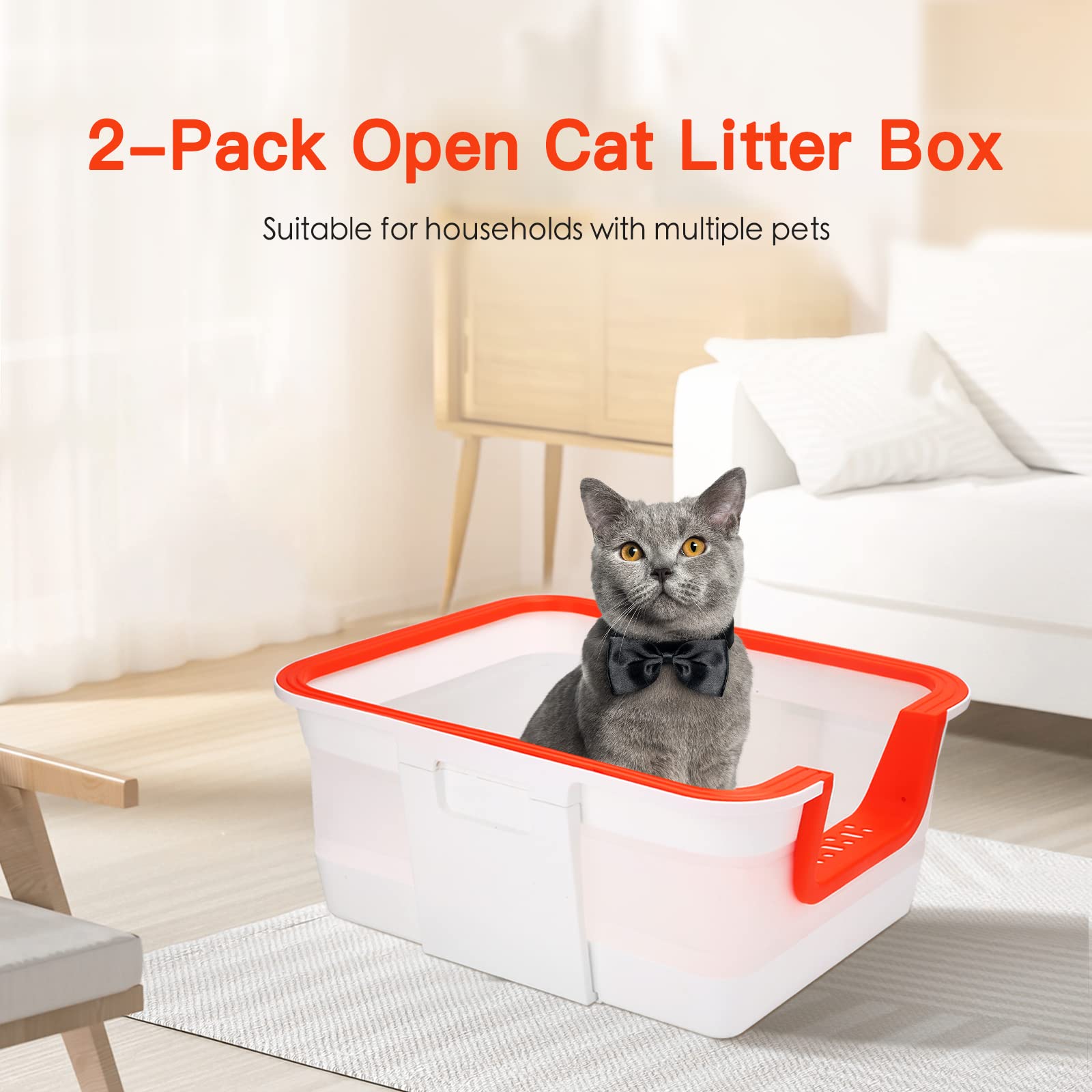 Lilmonster Portable Cat Litter Box Foldable For Travel Suitable For Kittens/Senior/Handicapped Cats, Covered Cat Toilet, Multifu