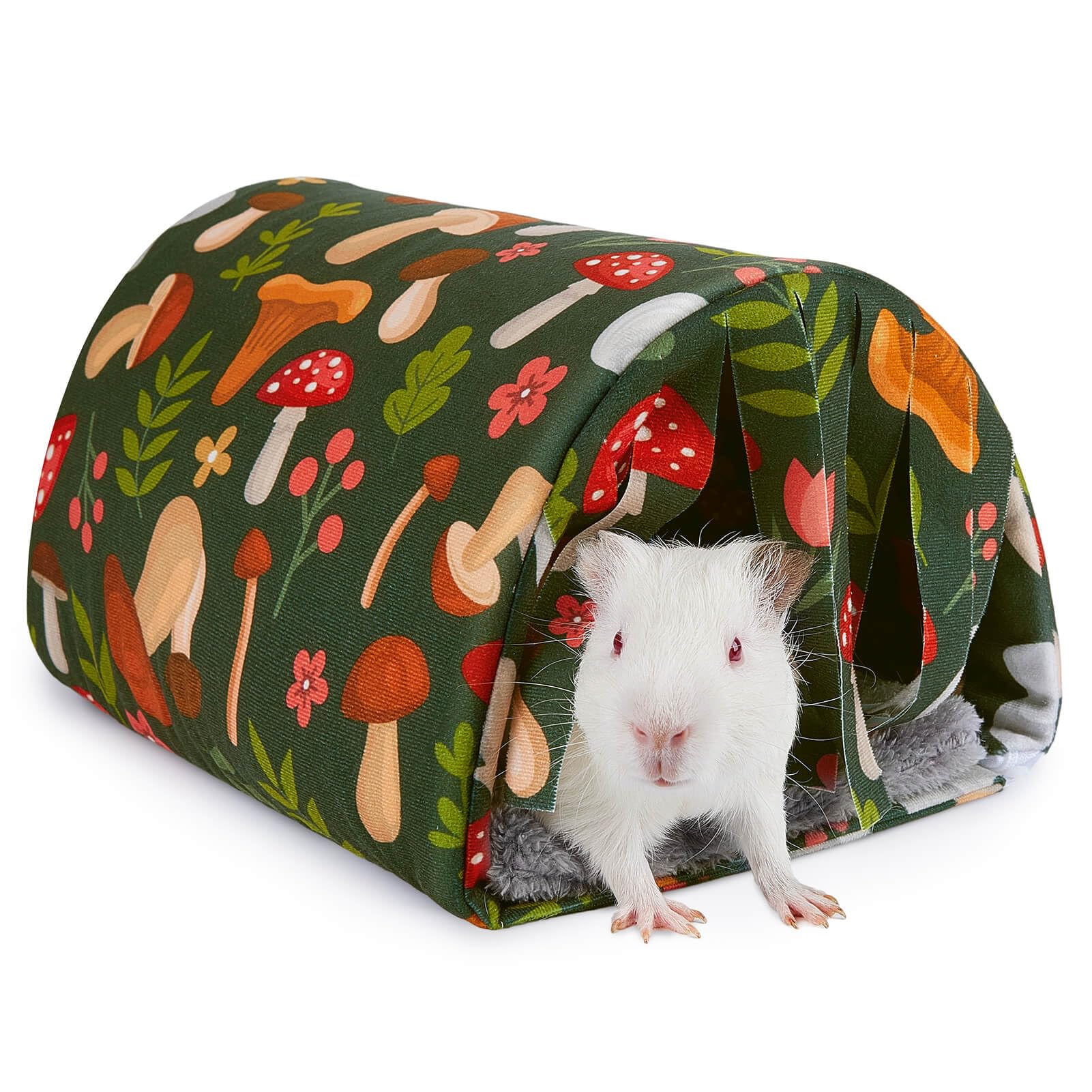 Washable Guinea Pig Tunnel With Curtains - Cozy Hamster Hideout Fit For Small Animals - Soft Accessories For Hamster/Chinchilla/