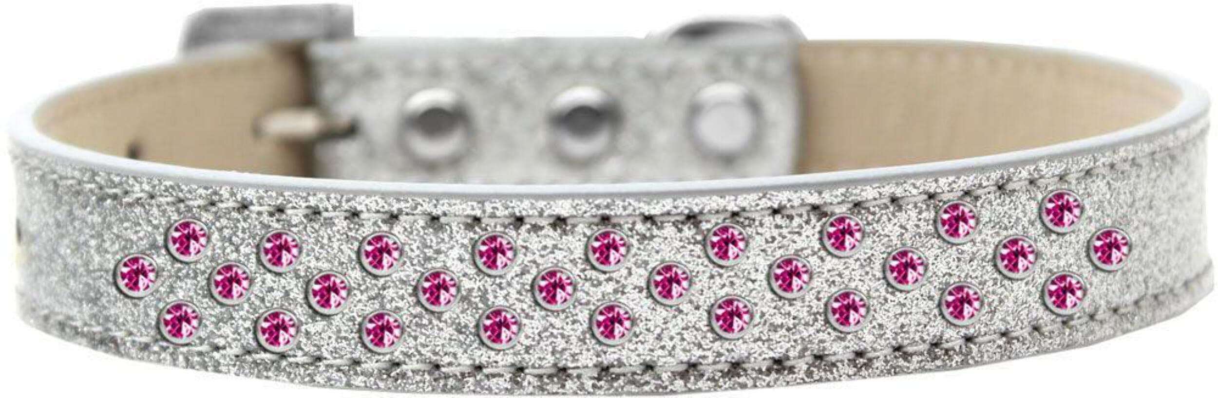 Mirage Pet Products Sprinkles Ice Cream Dog Collar with Bright Pink Crystals, Size 16, Gold