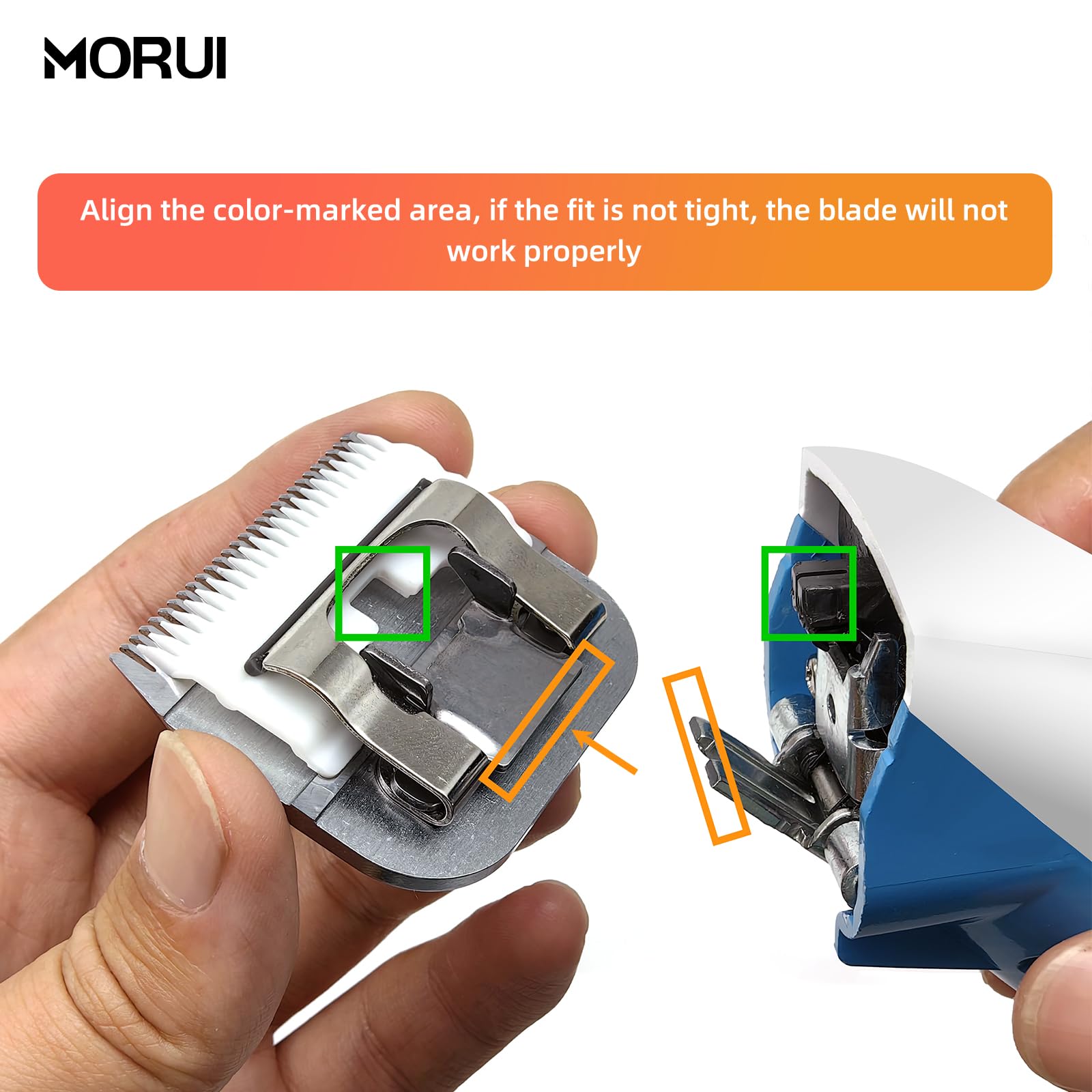 Morui 3-3/4F Cut Length 1/2''(13Mm) Detachable Ceramic Pet Dog Clipper Blades Compatible With Most Andis,Oster A5 Wahl Km Series