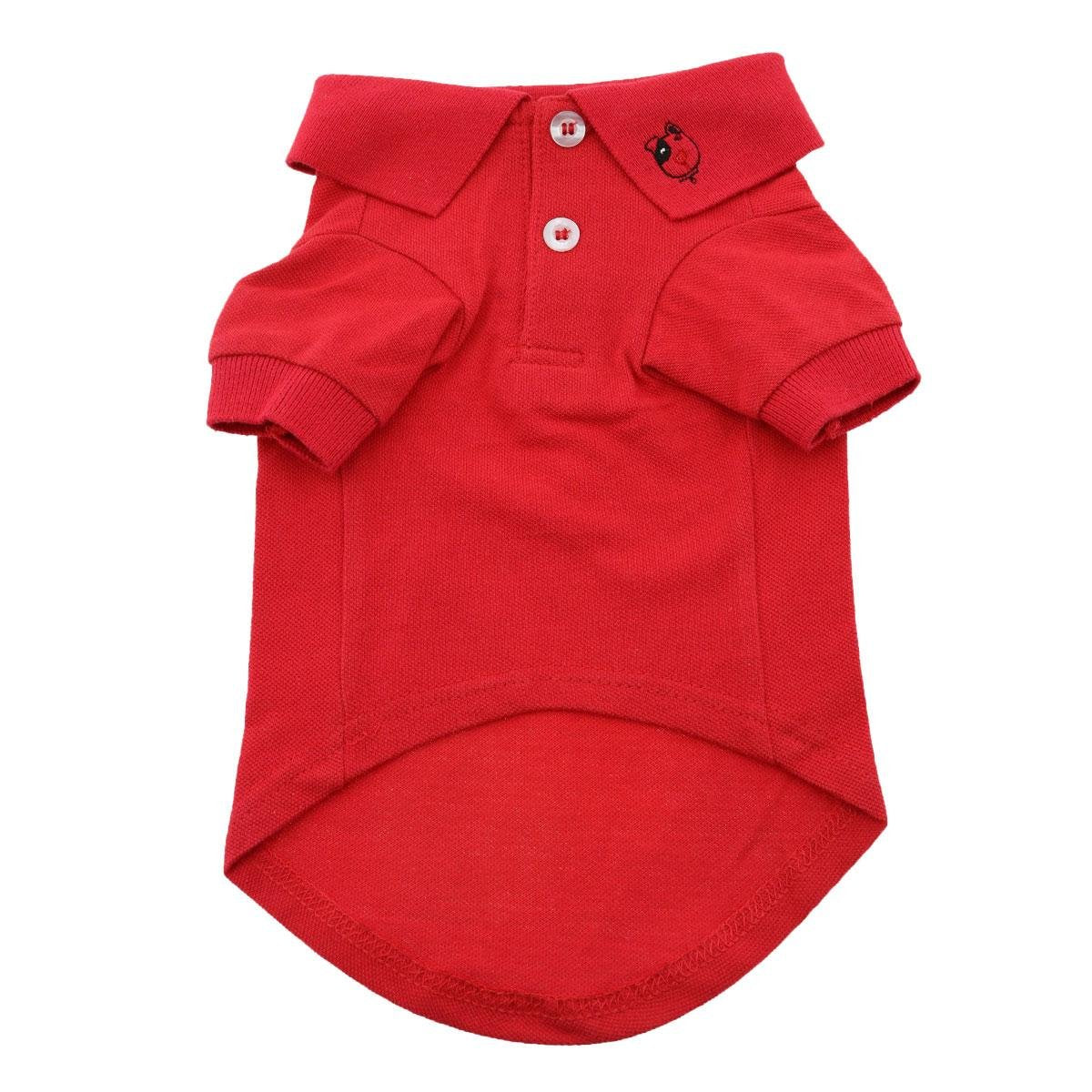 Doggie Design Solid Dog Polo Shirt (Flame Scarlet Red, Xl)