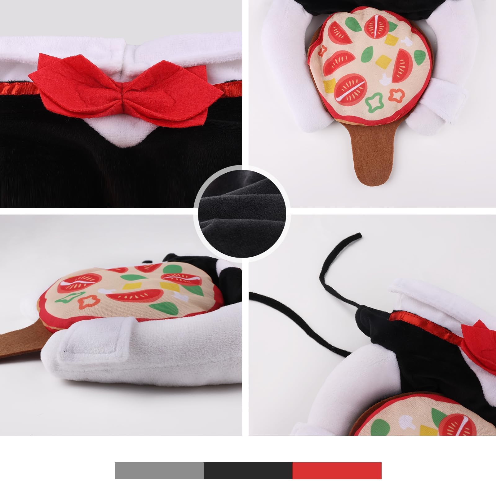 Nacoco Dog Halloween Waiter Costume - Pet Pizza Outfit Cute Funny Cosplay Clothes Apparel With Pizza Party Holiday For Small Med