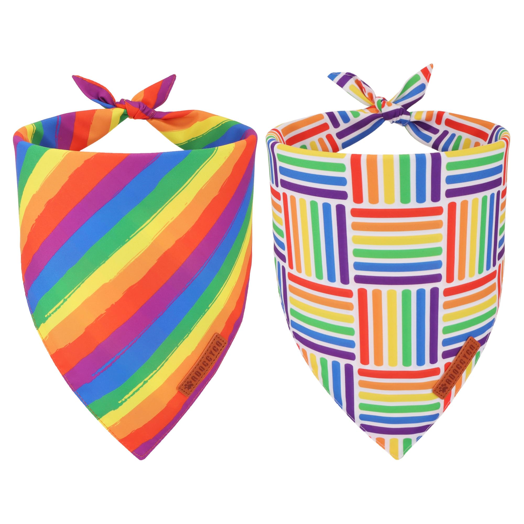 Adoggygo Rainbow Dog Bandana, Holiday Pet Scarf, Adjustable Fit Colorful Rainbow Bandanas For Extra Large Dogs Pets (X-Large)