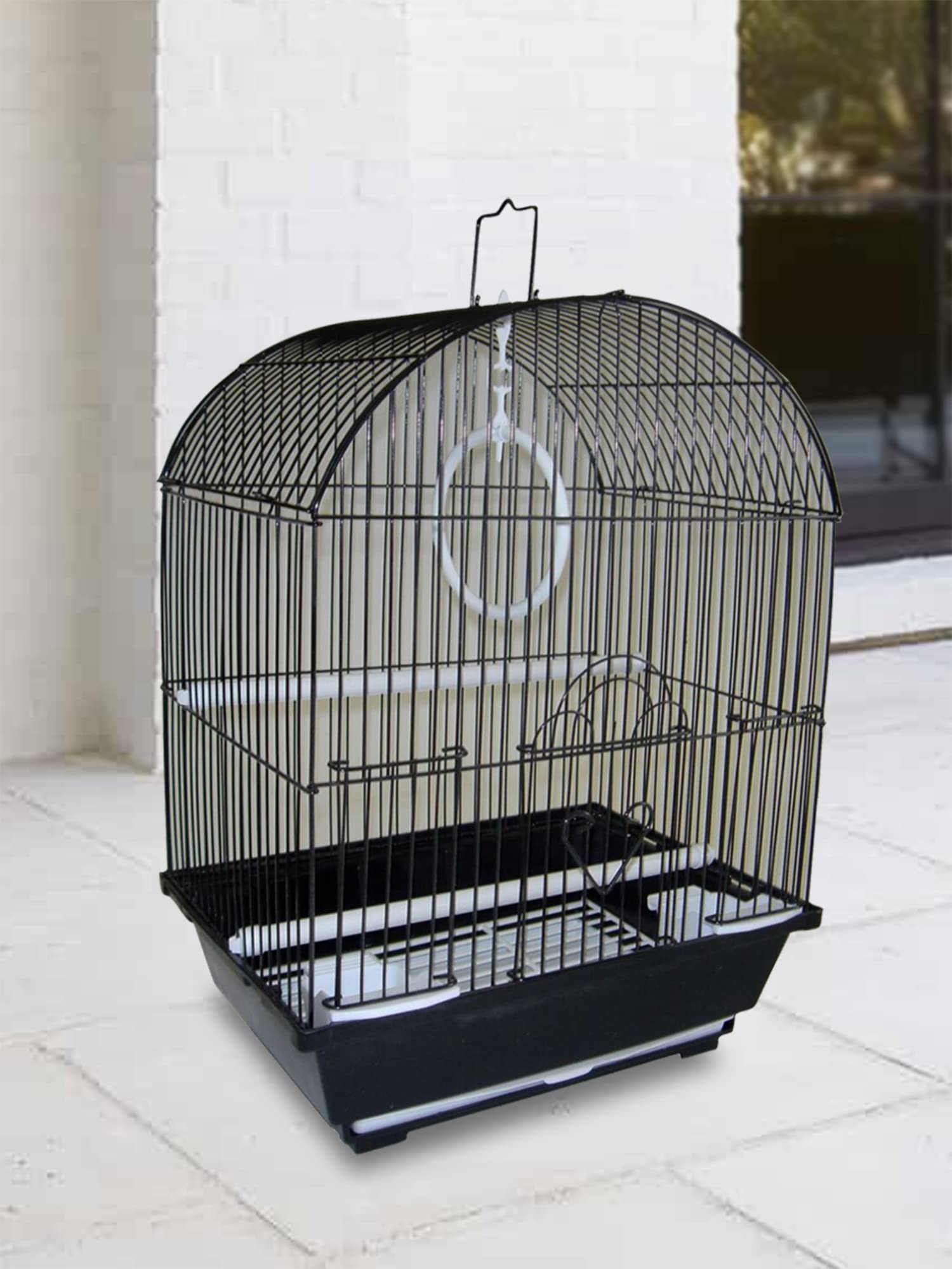 Yml A1104Blk Round Top Style Small Parakeet Cage, 11 X 9 X 16
