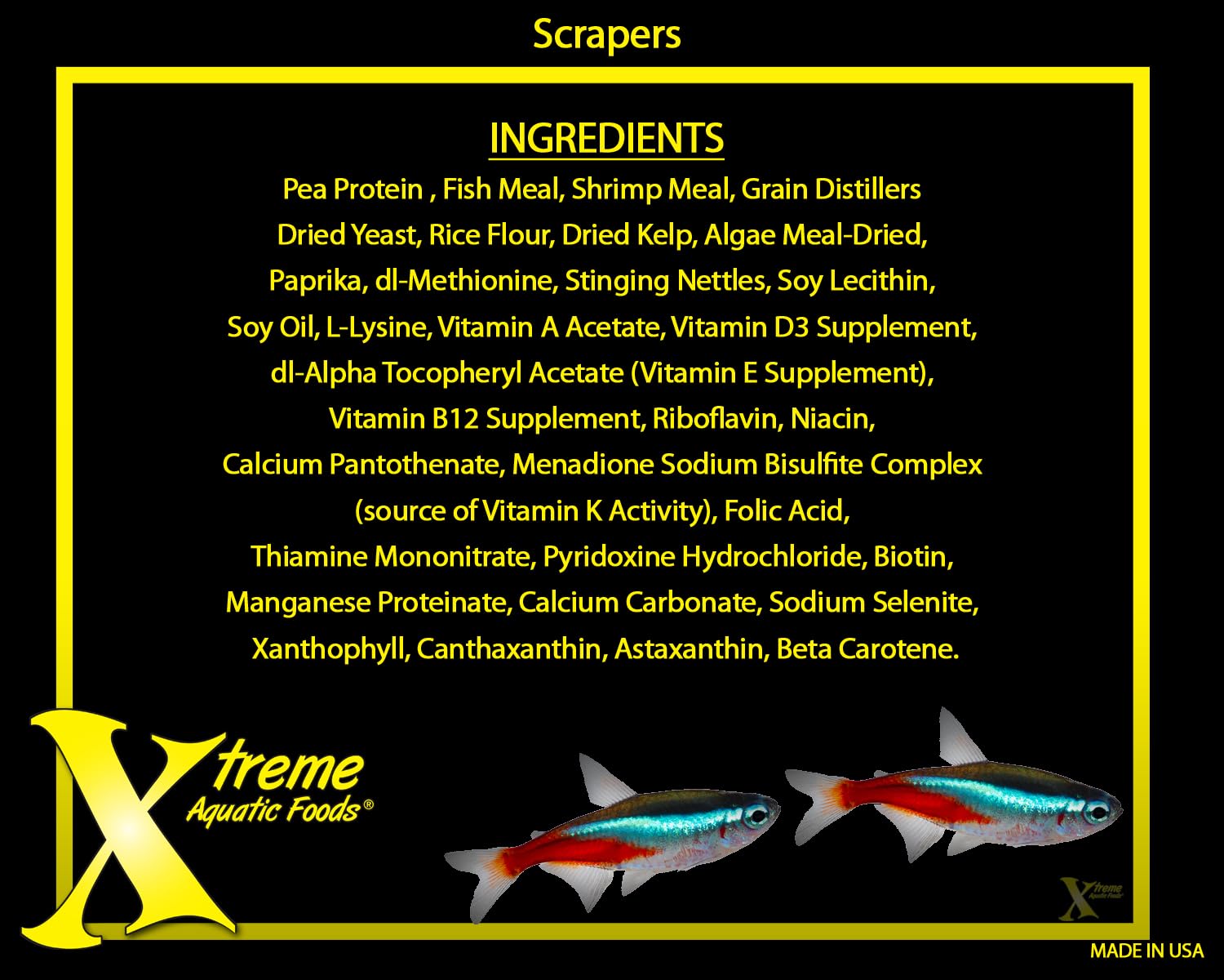 Xtreme Aquatic Foods Xtreme Scrapers Wafers 14mm Fast-Sinking Fish Food 64oz - Ideal for Catfish, Plecostomus, and Loaches