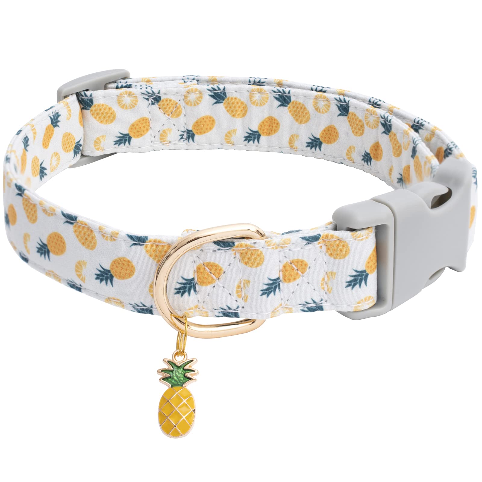 Faygarsle Cute Dog Collar For Girls Boy Dogs Soft Fancy Pet Collar With Pineapple Design Ideal Pink Summer Dog Collar For Small 