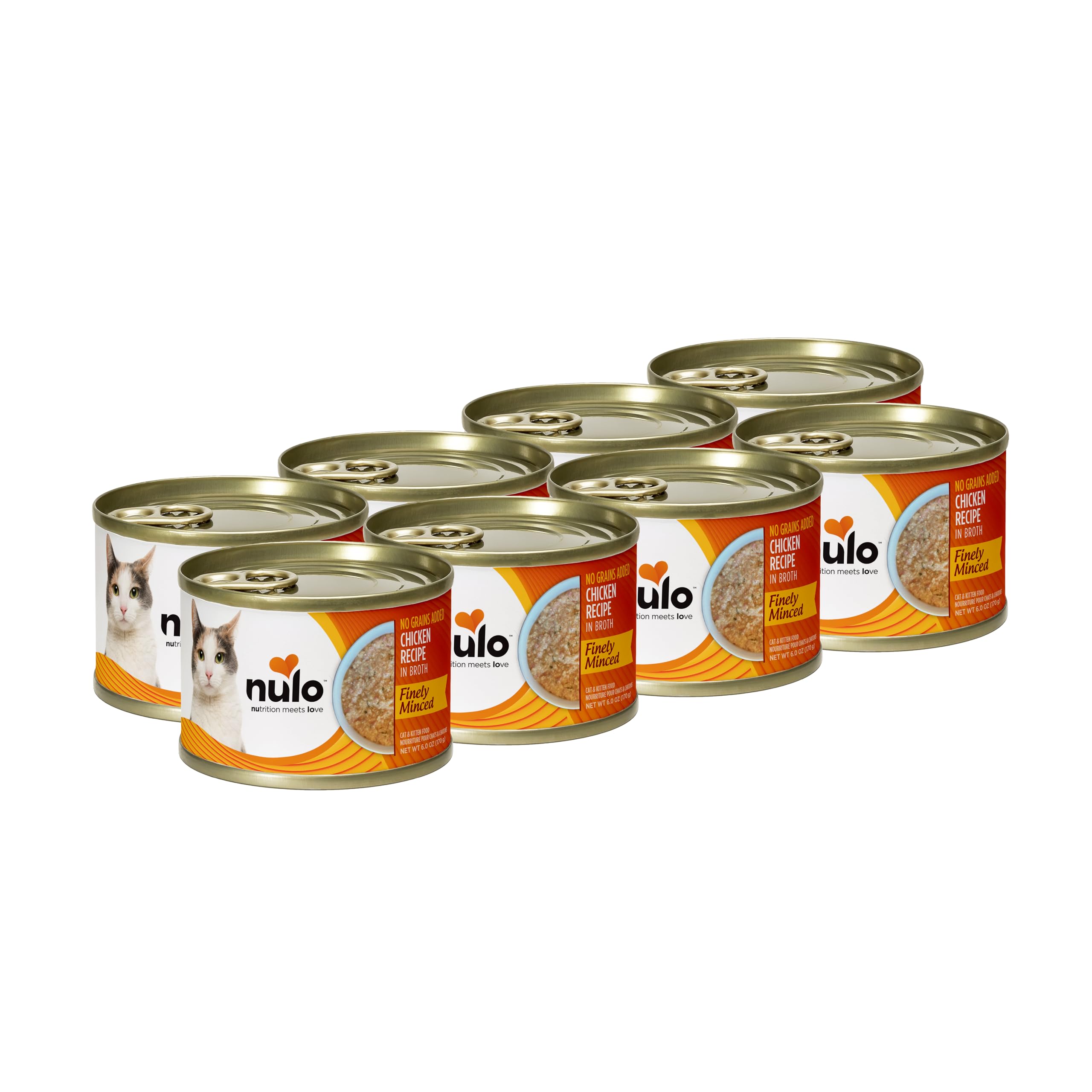 Nulo Finely Minced Chicken Flavor Wet Canned Cat Food, 6.0 Ounce (Pack of 8)