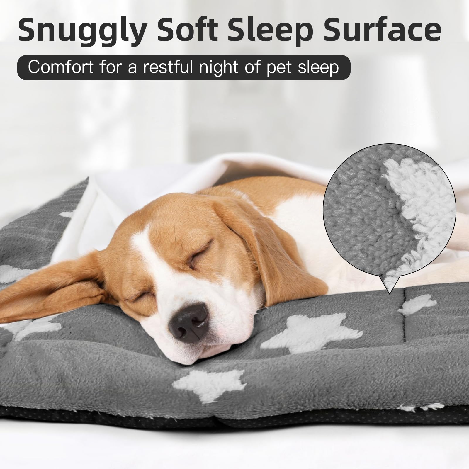 Mora Pets Dog Crate Pad Kennel Dog Bed Mat For Medium Dogs Washable Cute Star Pet Bed For Cage Ultra Soft Flat Puppy Cat Kitten