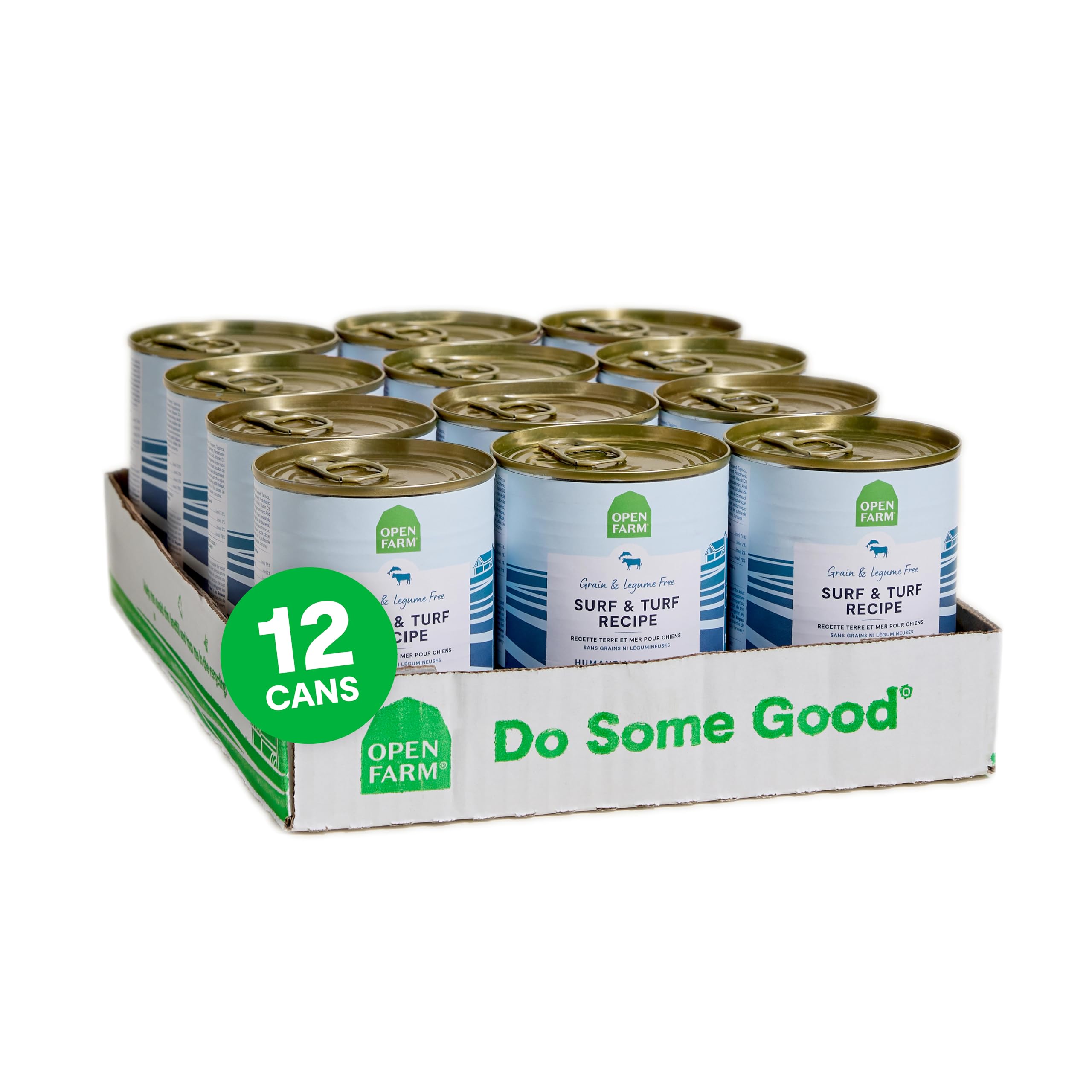 Open Farm Canned Dog Food, Pate for Complete & Balanced Nutrition, Grain Free and Legume-Free, Surf & Turf Recipe, 12.5oz Cans (