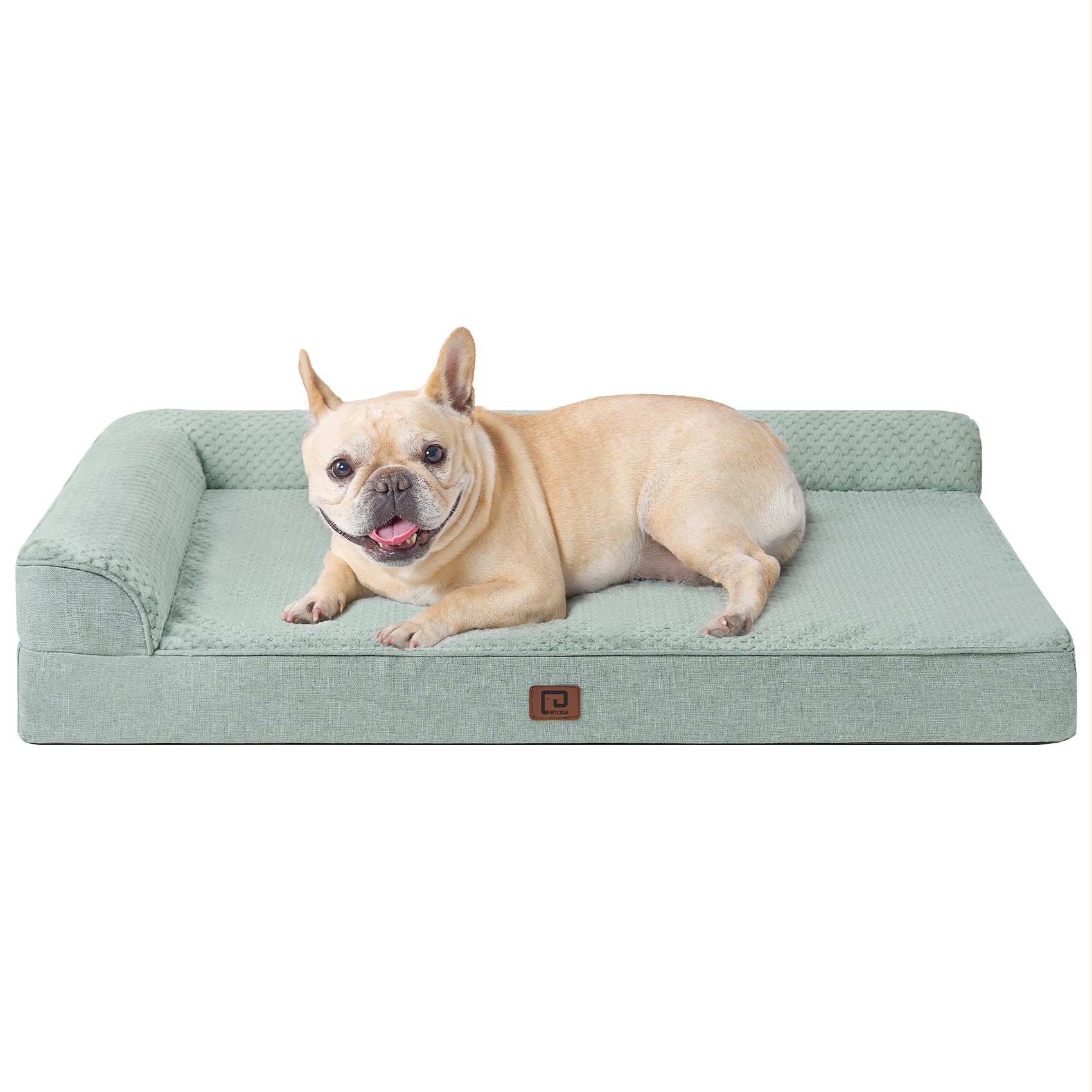 Eheyciga Memory Foam Orthopedic Dog Bed Medium Size Dog With Waterproof Lining, Washable Dog Couch Bed With Removable Cover And Nonskid Bottom For Crate Pet Sofa Bed, 30X20 Inches, Greyish Green