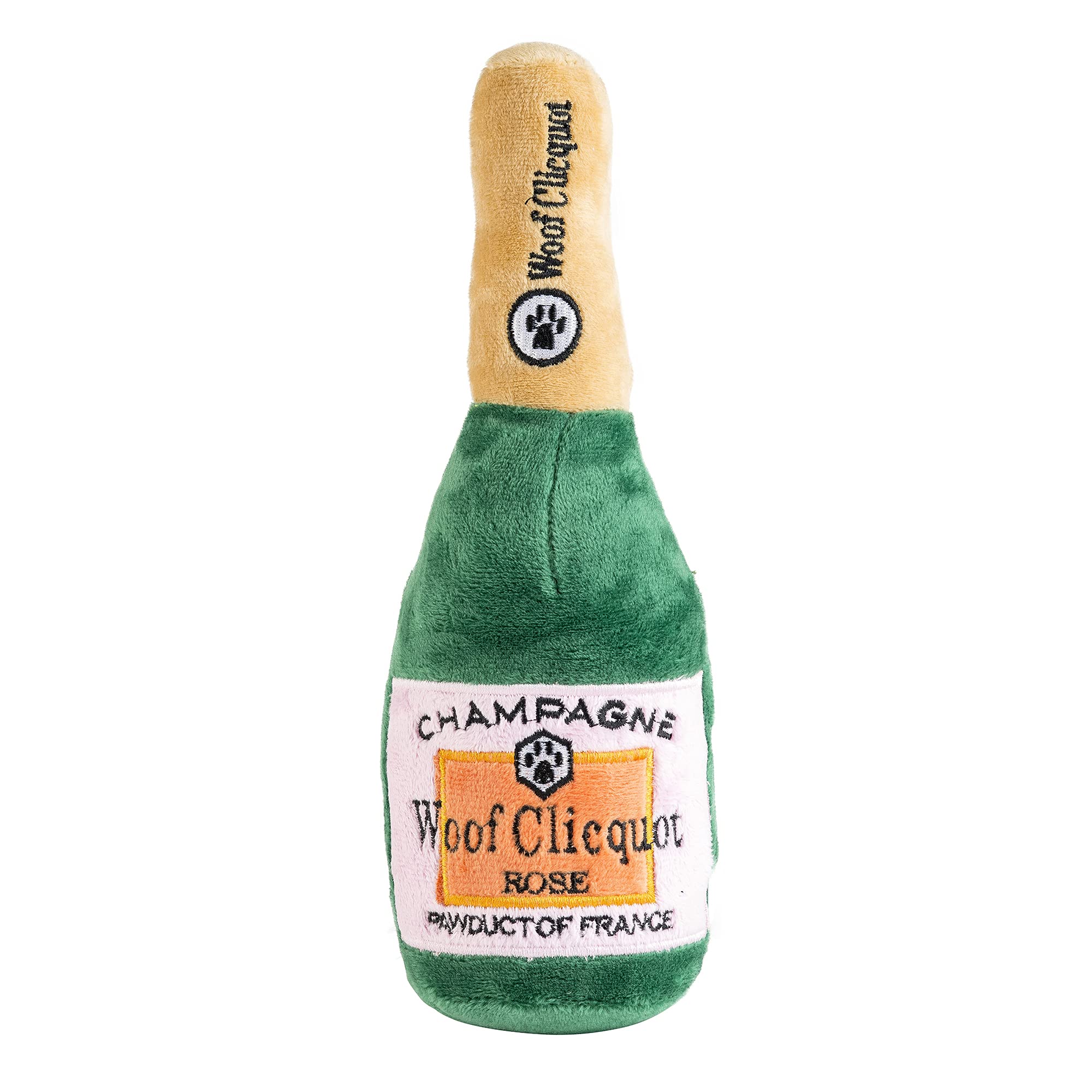 Haute Diggity Dog Woof Clicquot Rose', Plush Designer Dog Toys With Interactive Squeaker, Stimulating Pet Enrichment, Machine-Wa