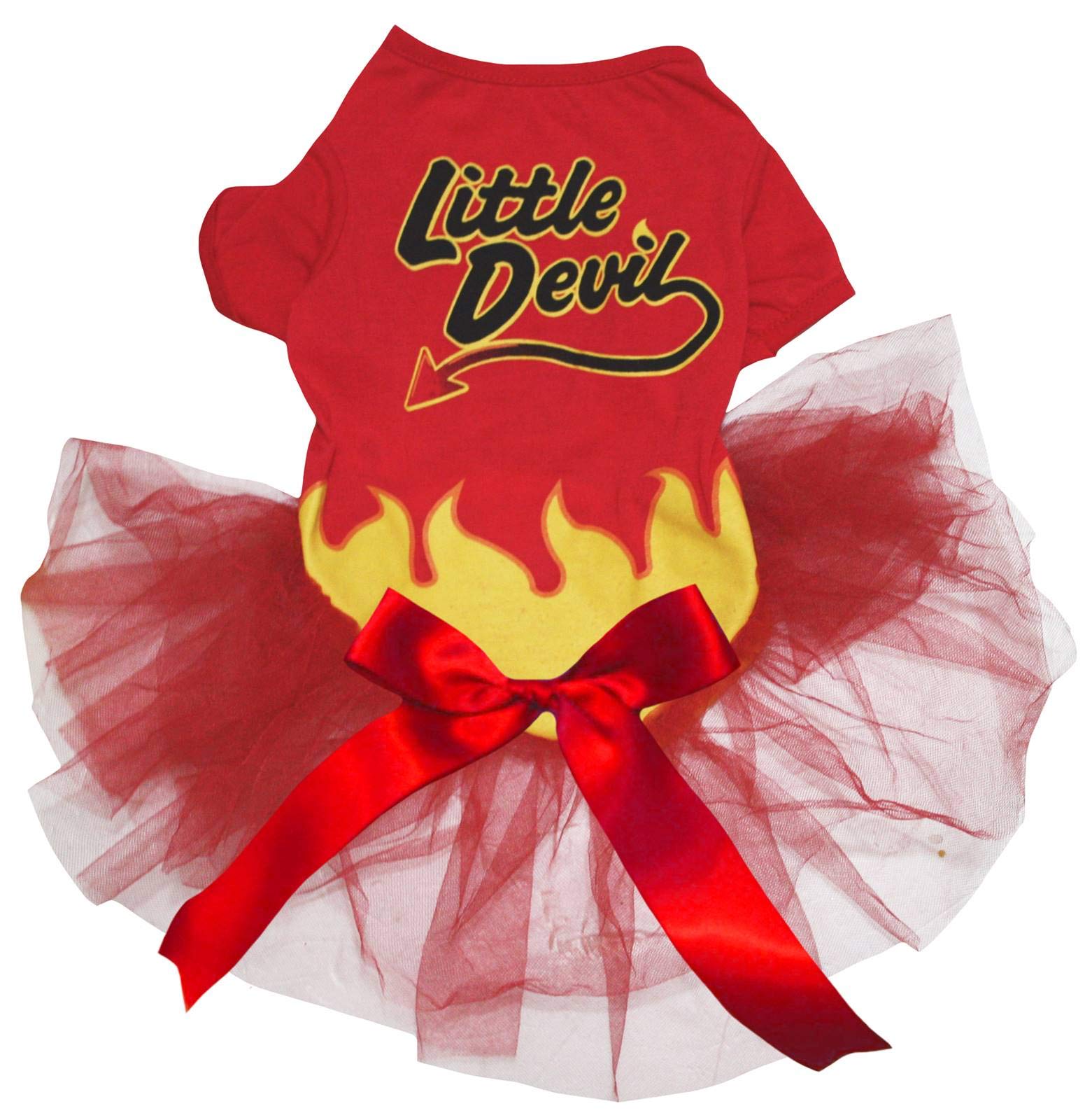Petitebella Halloween Theme Puppy Dog Dress (Little Devil, X-Large)