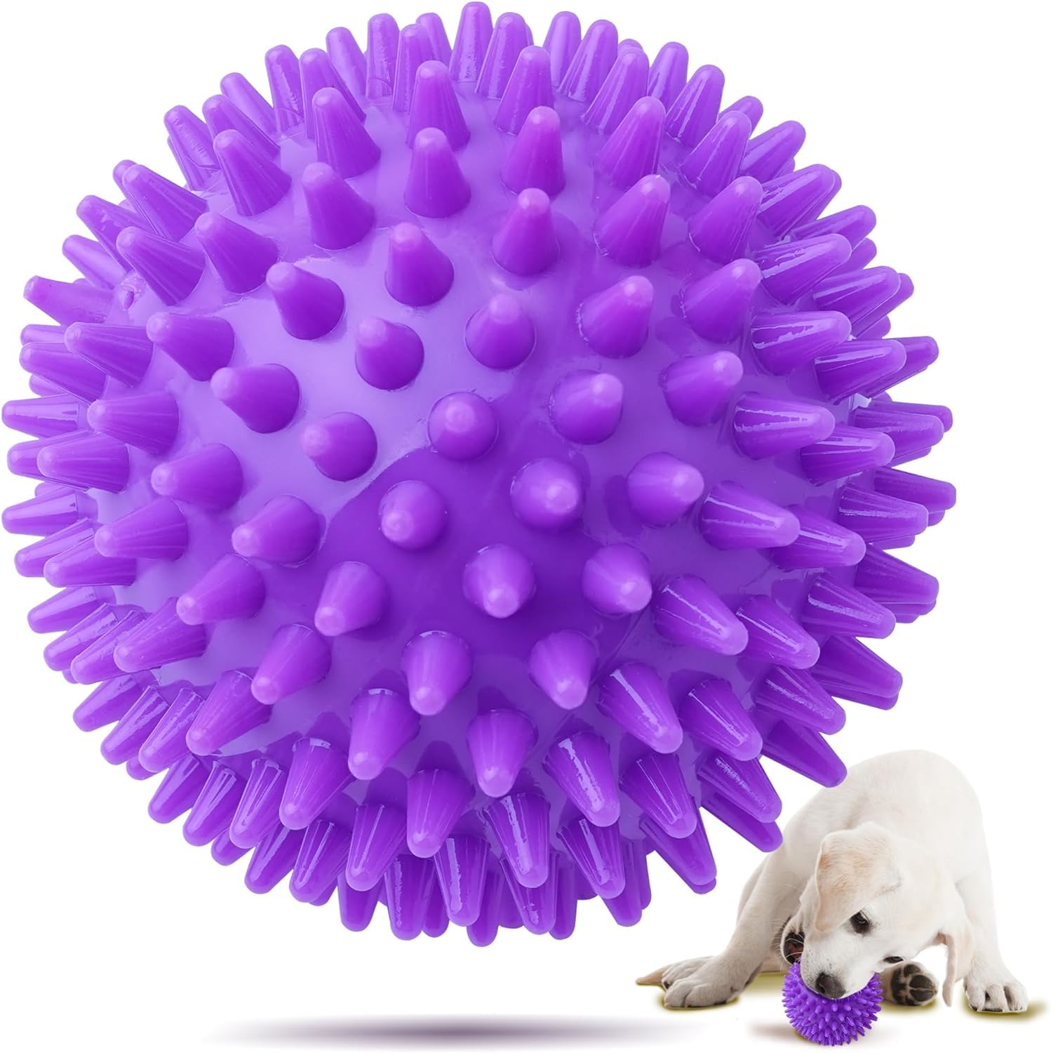 Gojira Squeaky Dog Toy Balls, Spiky Ball, Durable Puppy Chew Toys For Teething, Fetch And Train, Bpa Free NonToxic For Dogs