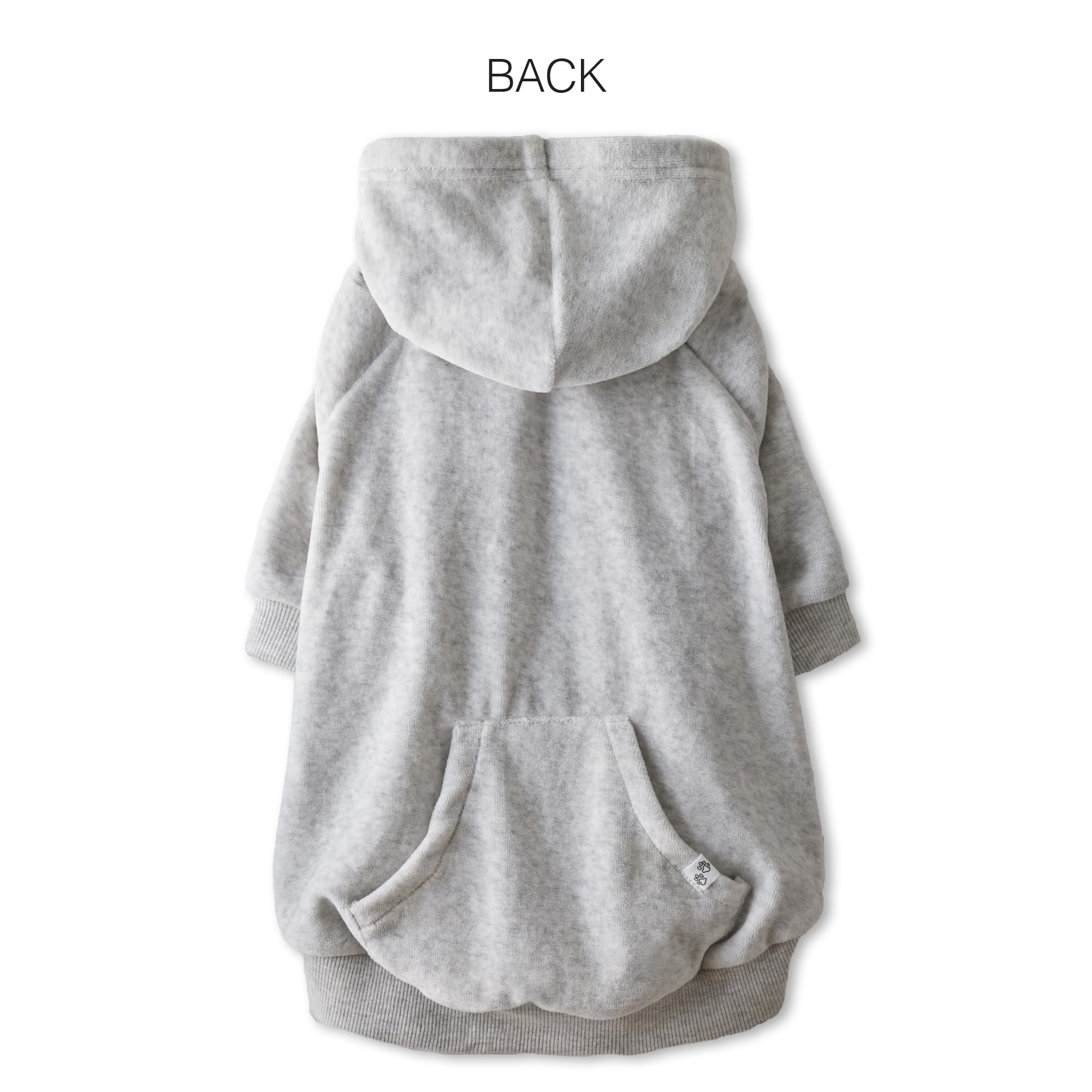 Pet Passion Cooper II Organic Cotton Velour Dog Hoodie for Small, Medium, Large Dogs - Light Heather Gray, Medium, Model P05CP01
