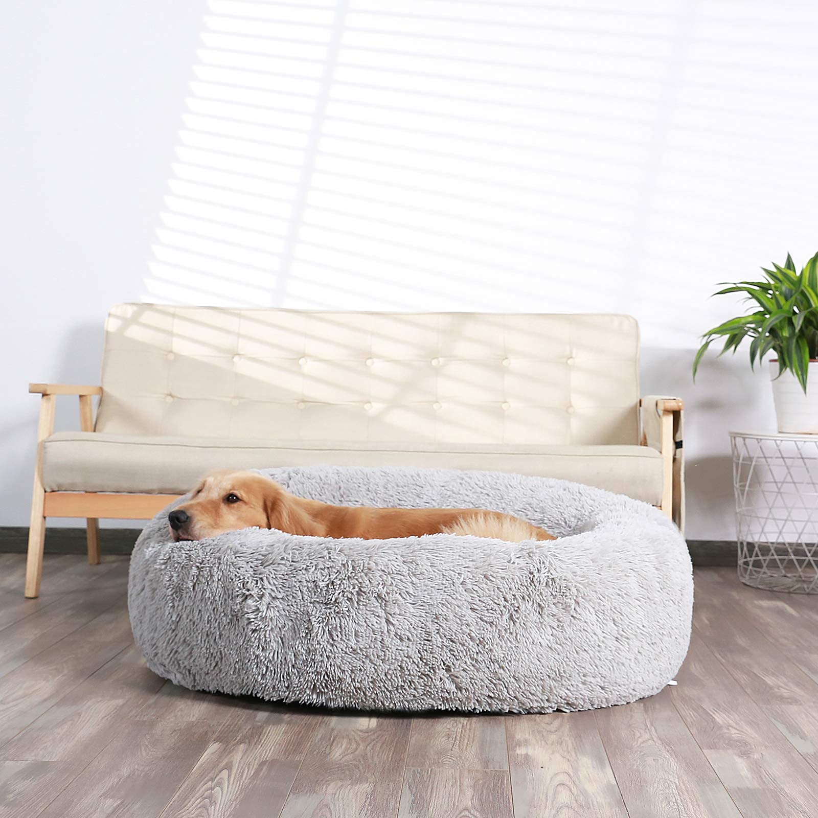 Hachikitty Calming Donut Cuddler, Large Dog Beds, Xlarge, 36''