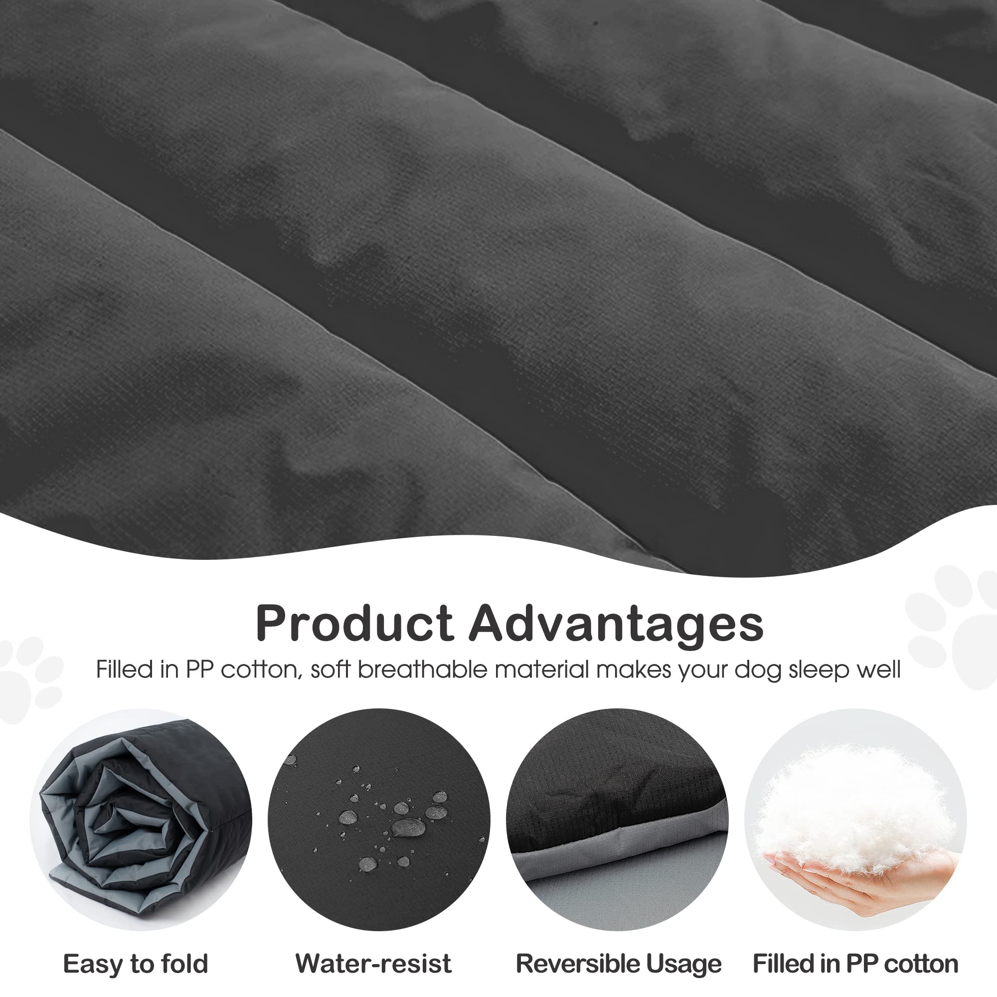 Heeyoo Outdoor Dog Bed, Water Proof Camping Dog Bed, Machine Washable and Easy Clean Travel Dog Bed, Foldable Pet Mat for Small,