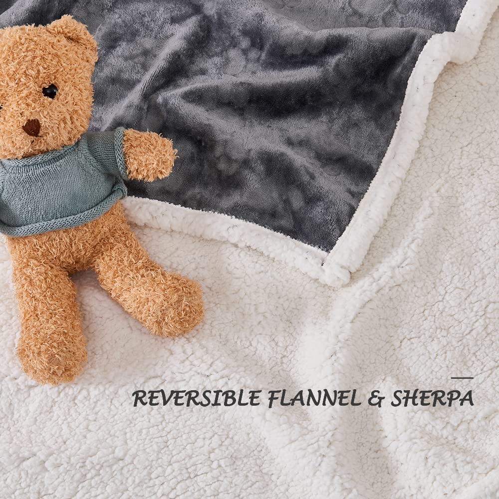 Qeils Pet Blankets For Cats - Waterproof Cat Blanket Washable - Sherpa Fleece Puppy Blanket, Soft Plush Reversible Throw Protector For Bed Couch Car Sofa, 25'X30', Dark Grey