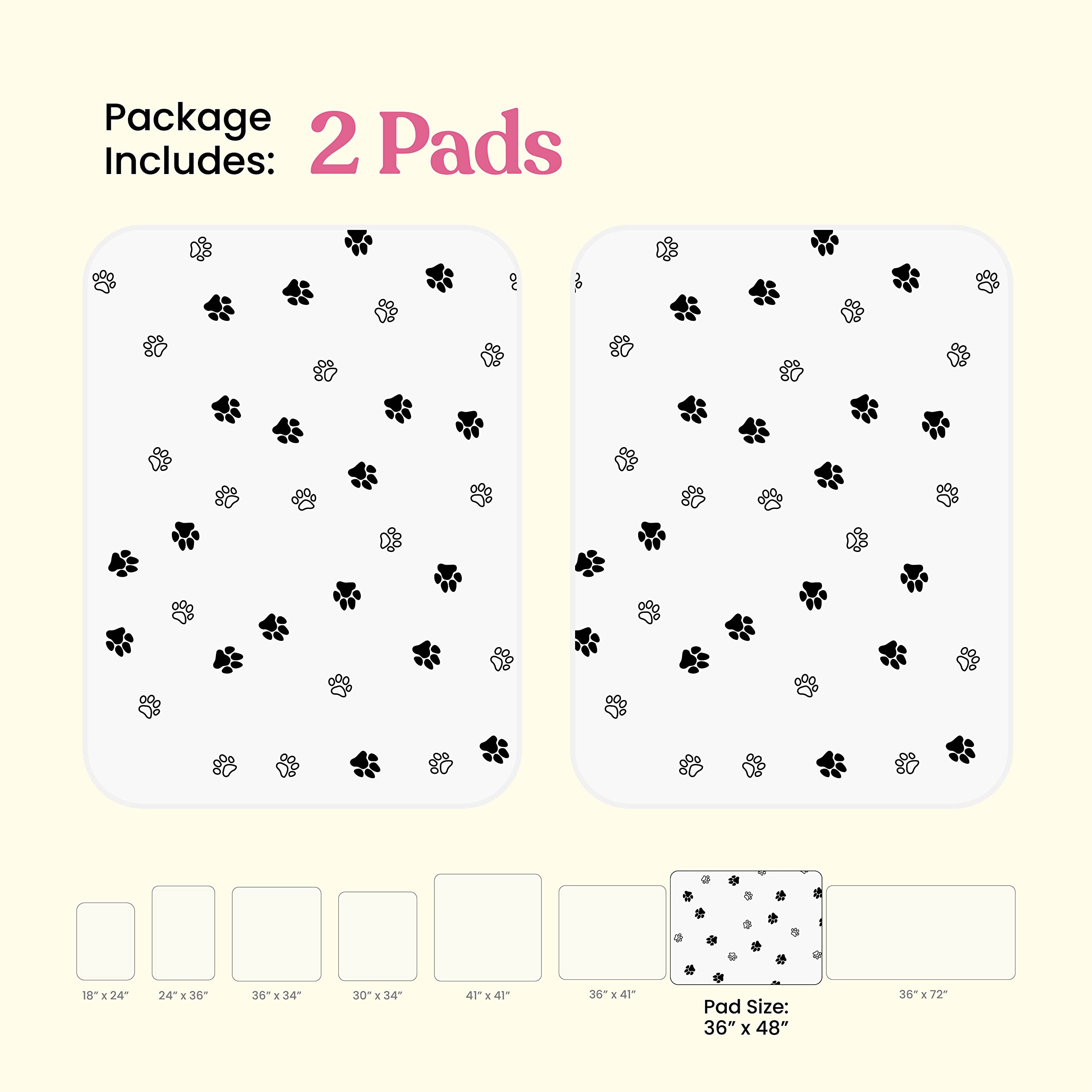Super Absorbent Washable Pee Pads For Dogs - 2-Pack Superior Reusable Puppy Pads Pet Training Pads -100% Waterproof Dog Pee Pad