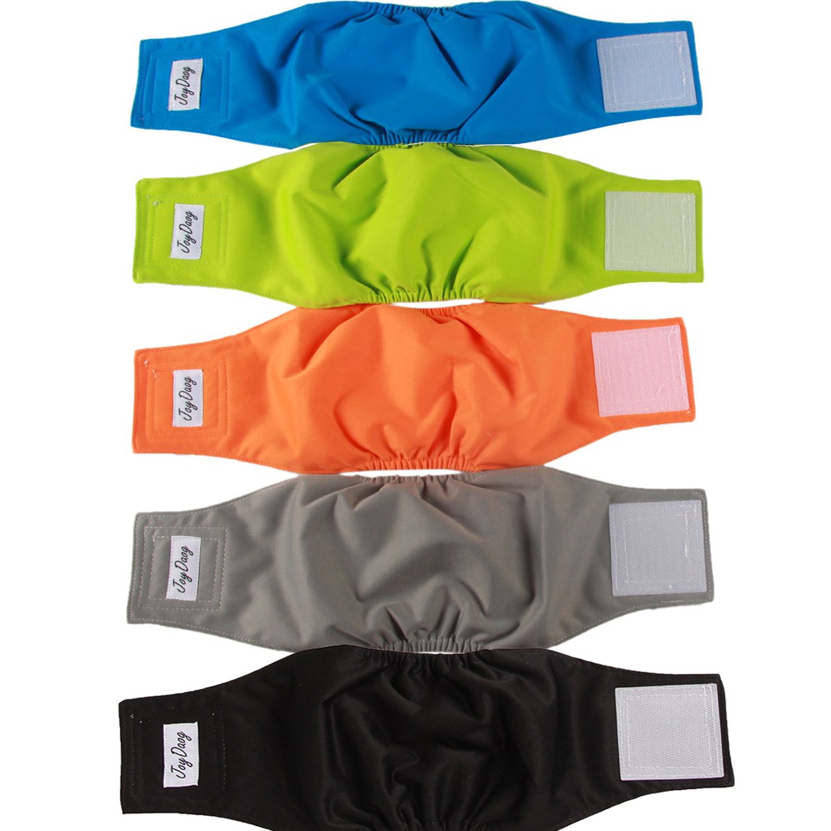 JoyDaog Reusable Belly Bands for Dogs,5 Pack Premium Washable Dog Diapers Male Puppy Nappies Wrap,S