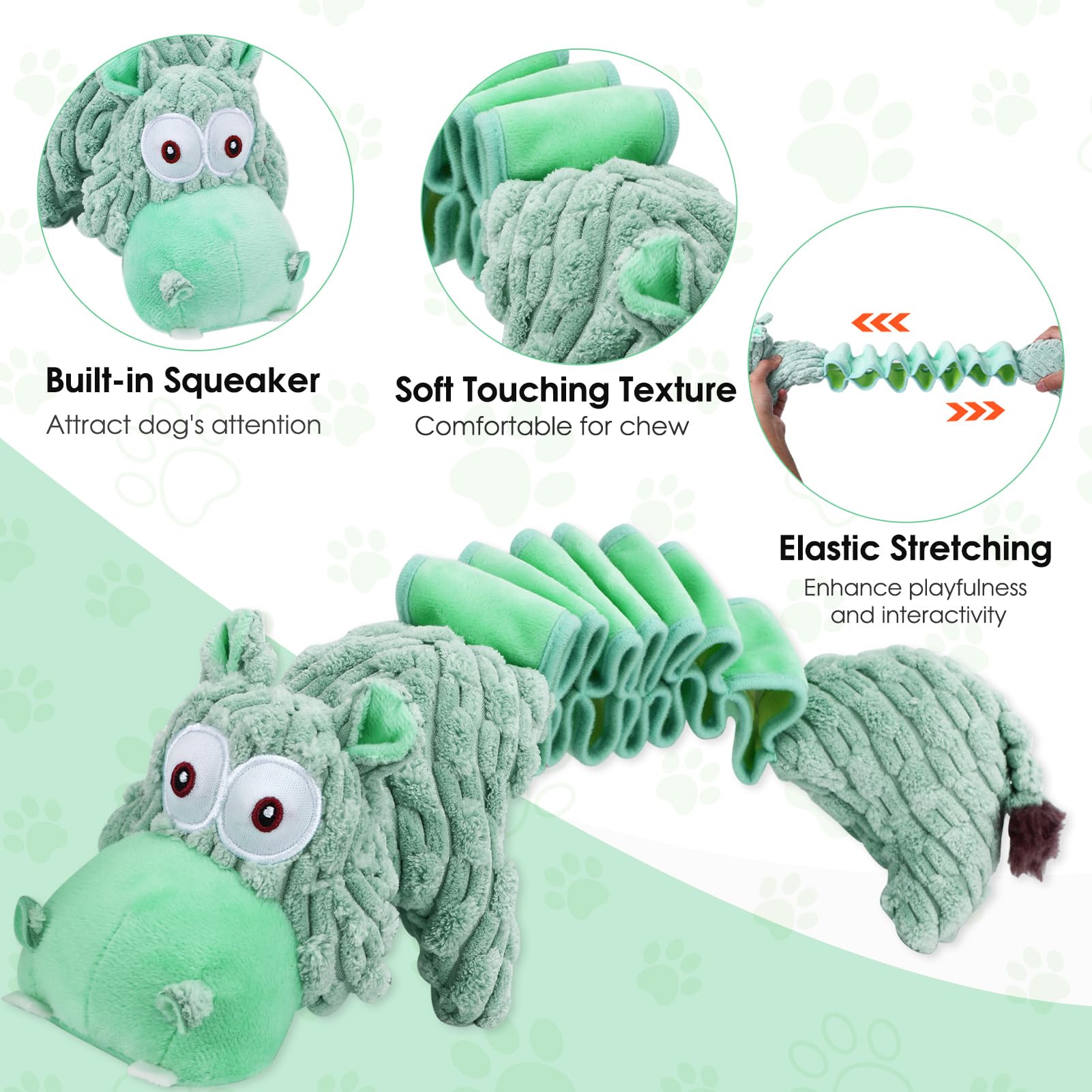 Large Squeaky Dog Toys And Interactive Dog Tug-Of-War Toy, Tough Plush Dog Toy, Cute Puppy Toys, Pet Chewable Toys Plaything For