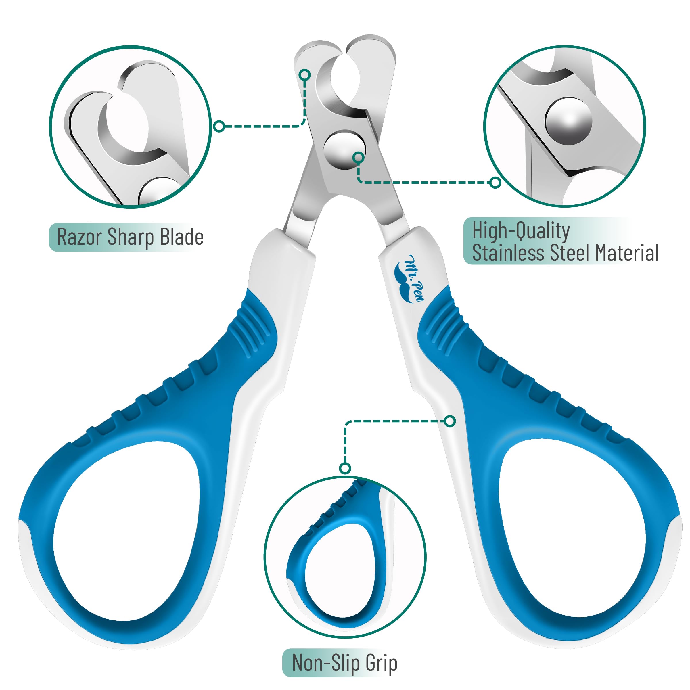 Mr. Pen- Cat Nail Clipper, Blue & White Cat Nail Trimmer, Cat Nail Clippers, Cat Claw Clippers, Cat Clippers For Nails, Pet Nail Clippers, Kitten Nail Clipper, Small Dog Nail Clipper Cat Claw Trimmer
