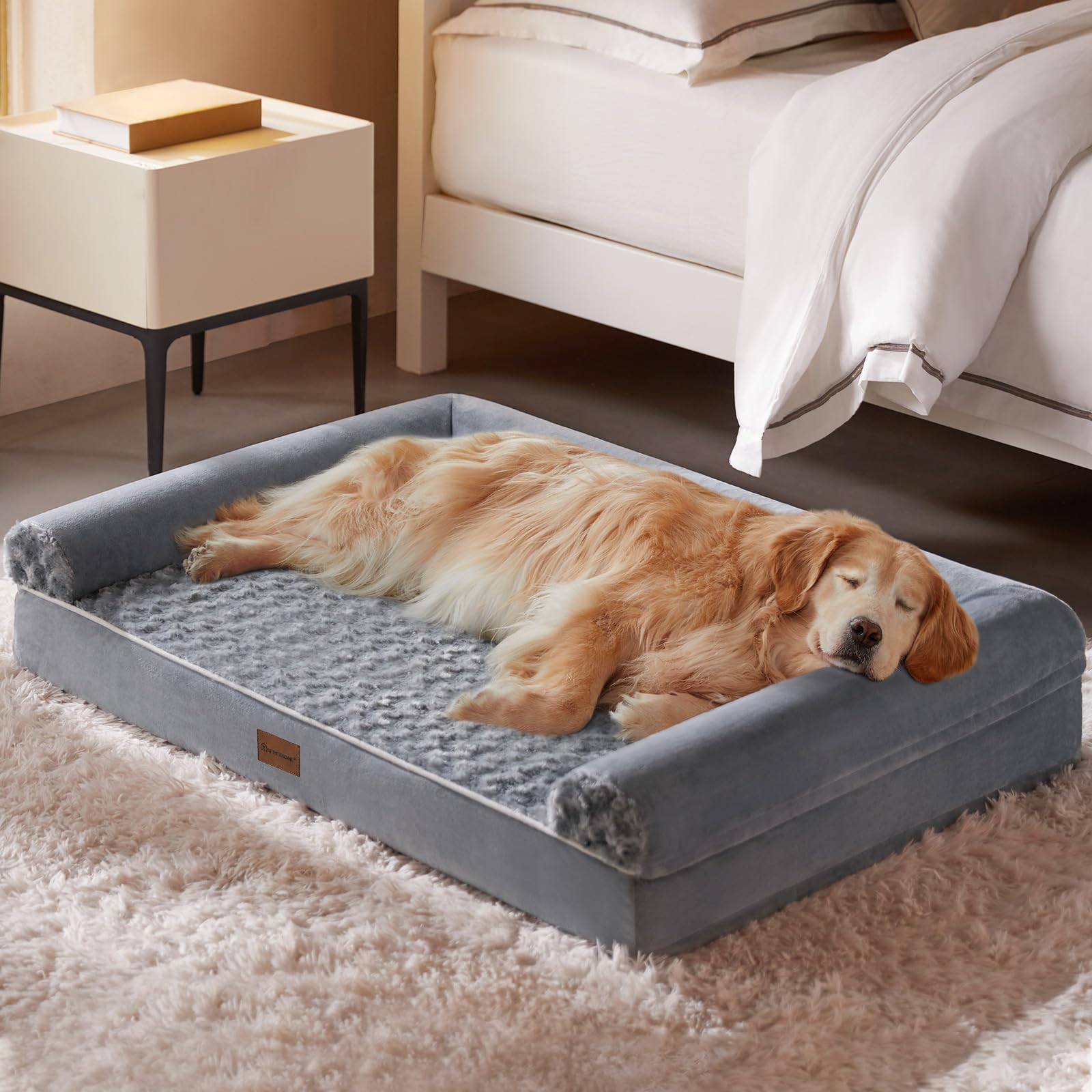BFPETHOME XL Dog Bed, Waterproof Orthopedic Dog Beds for Extra Large Dogs, Jumber Dog Bed with Washble Cover & Non-Skid Bottom,
