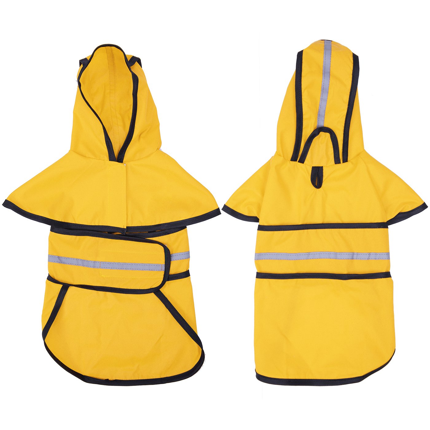 Hde Dog Raincoat Hooded Slicker Poncho For Small To X-Large Dogs And Puppies Yellow - Xl