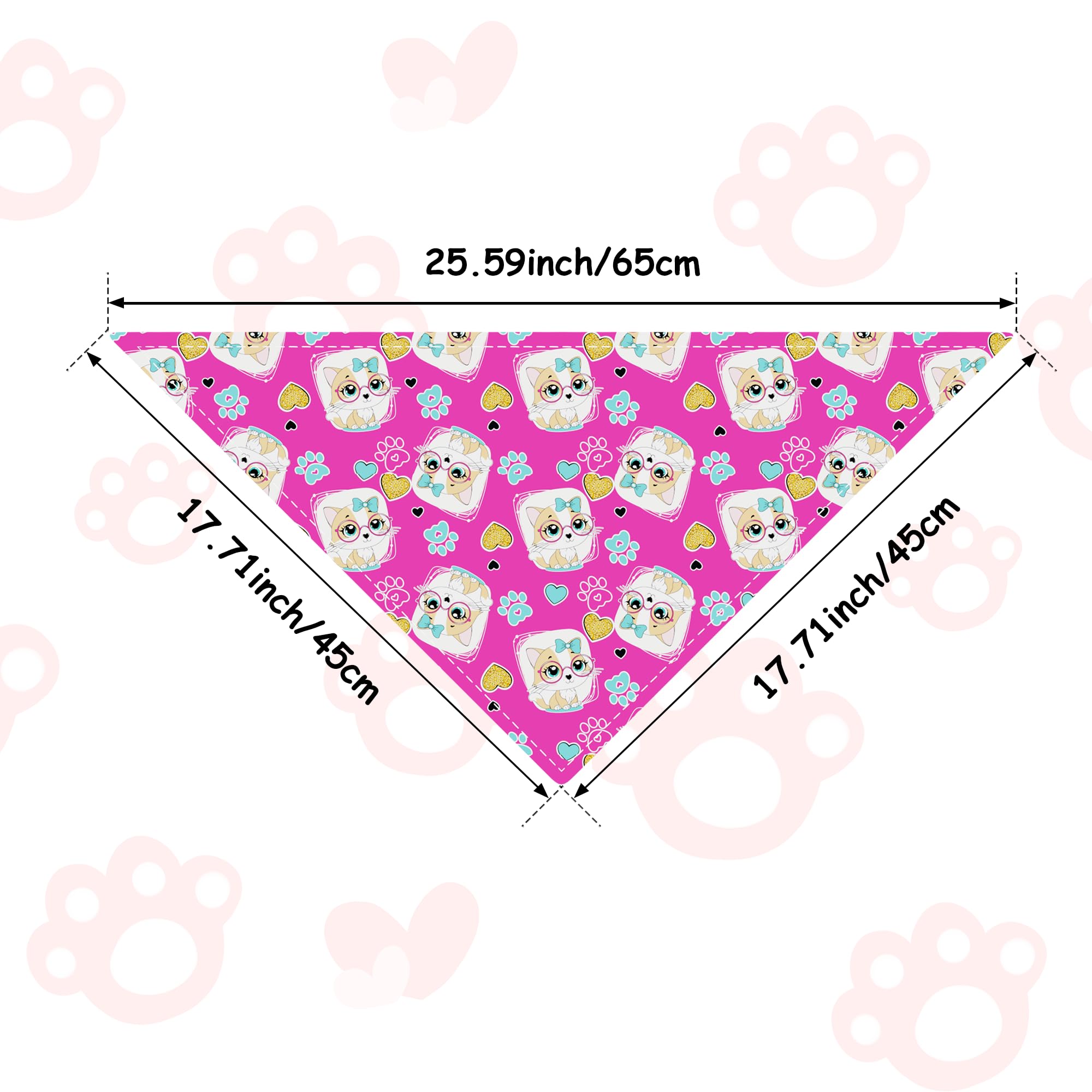 Jpgdn 100Pcs Dog Bandanas Bulk For Small Medium Dog Girl Boy With Paw Print Kerchief Triangle Bibs Head Scarves Scarfs Grooming