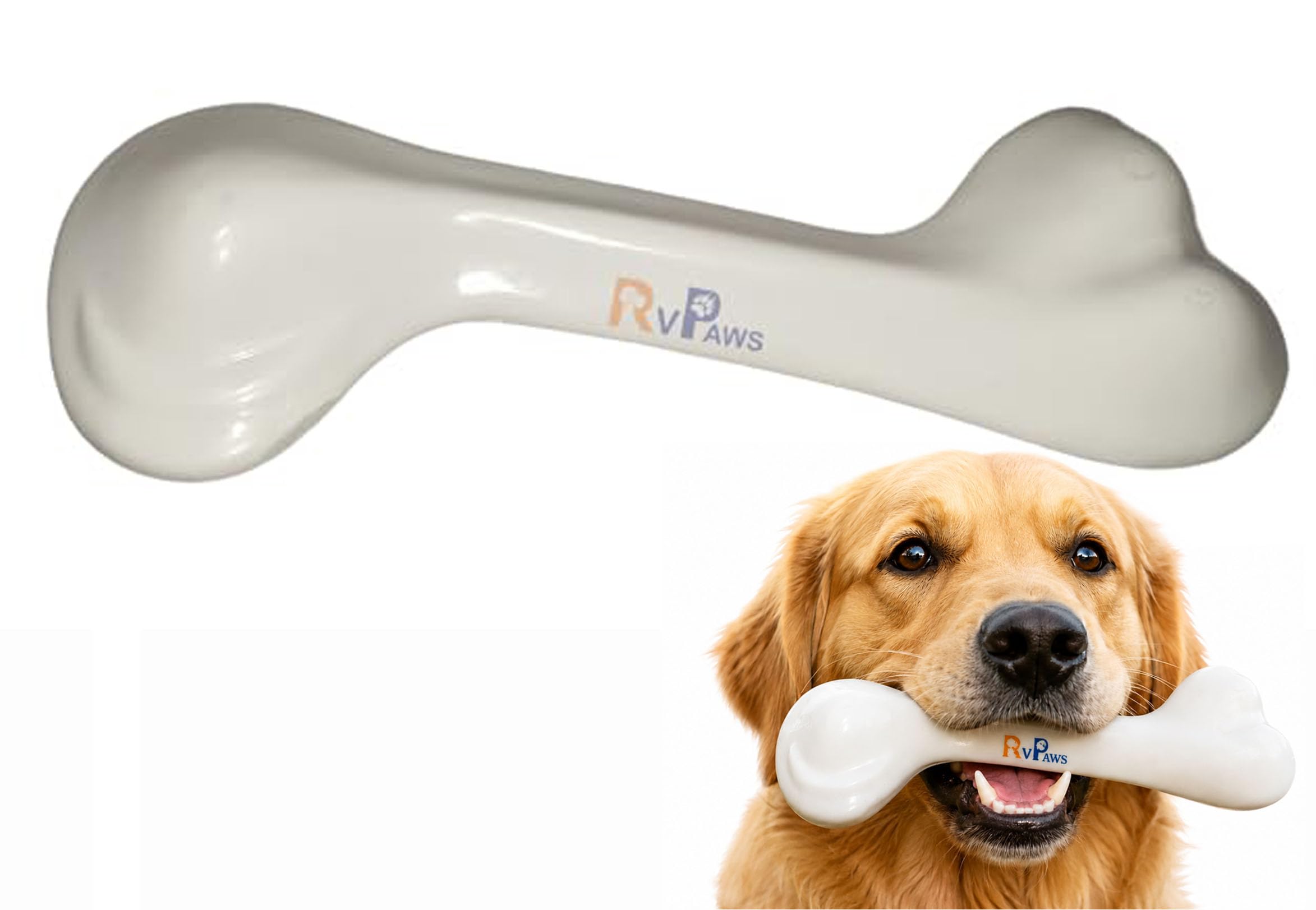 Rvpaws Dog Nylon Hard Chew 8 Inch Bone Toy For Adult Dogs, Aggressive Chewers Teething Toys, Suitable For Large And Medium Dog.
