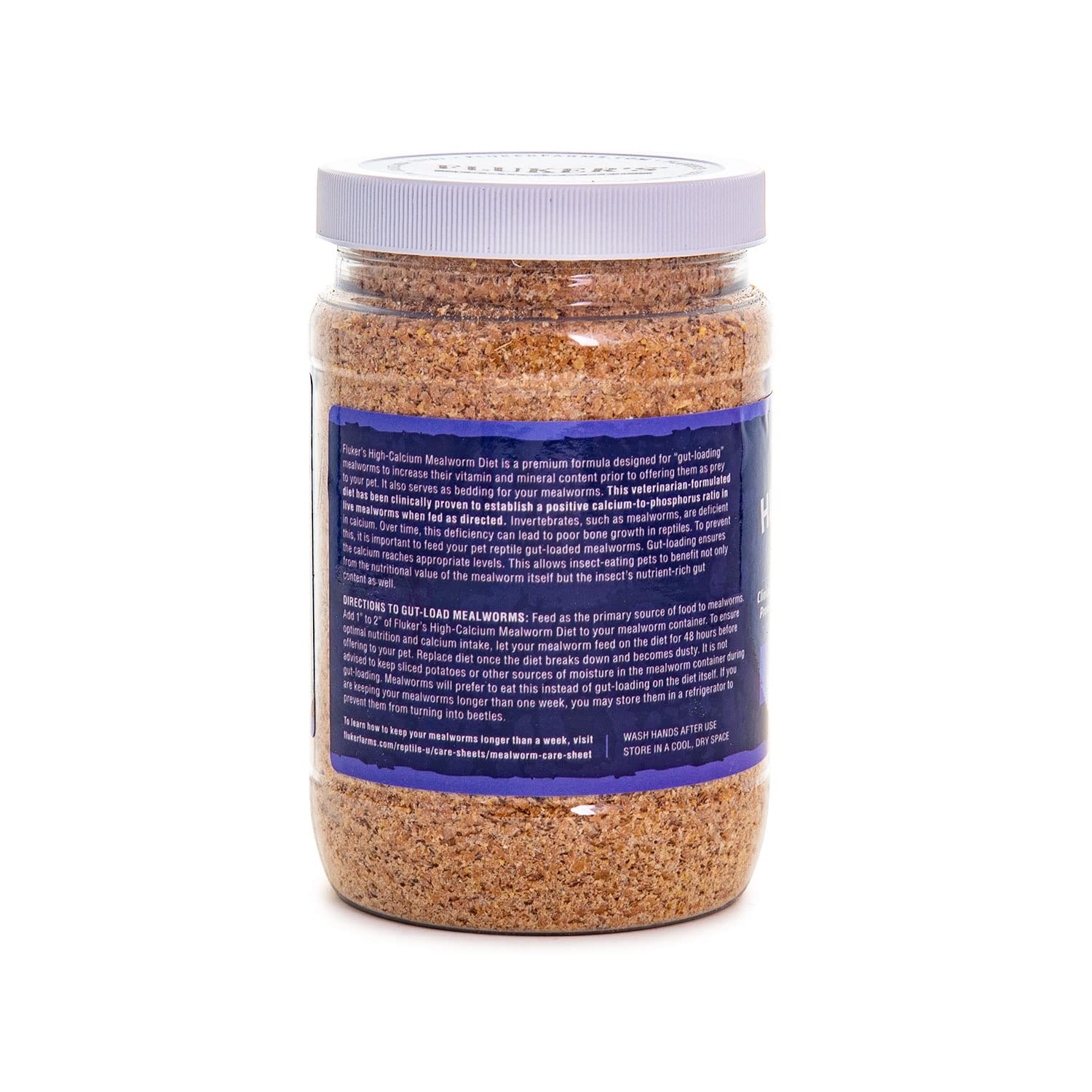 Flukers High Calcium Mealworm Diet, Can Be Used as a Gut-Loading Food or Bedding, 12 oz
