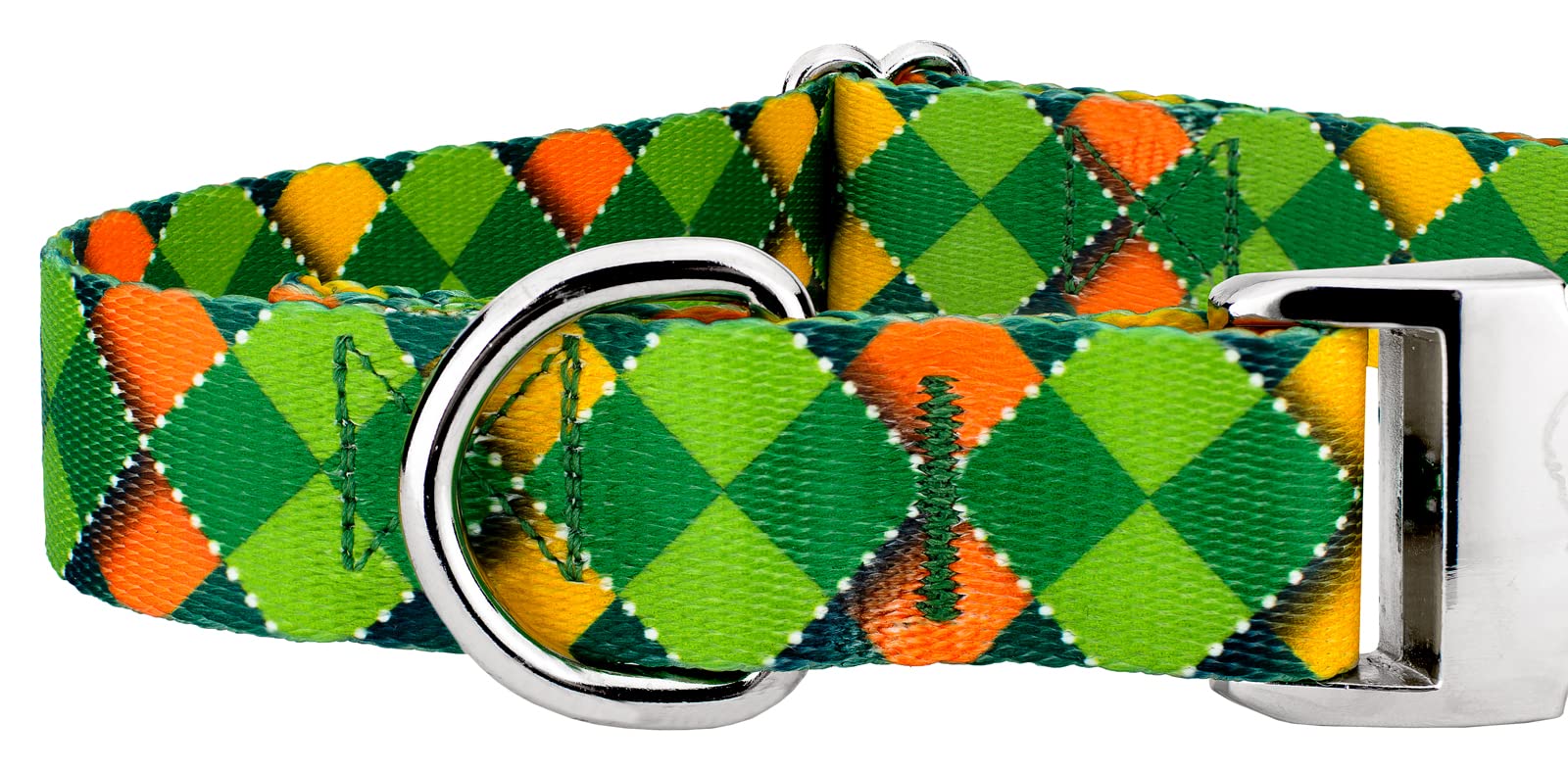 Country Brook Petz - Premium Limerick Argyle Dog Collar And Leash - Irish Pride Collection Featuring Lucky Designs (1 Inch, Extr