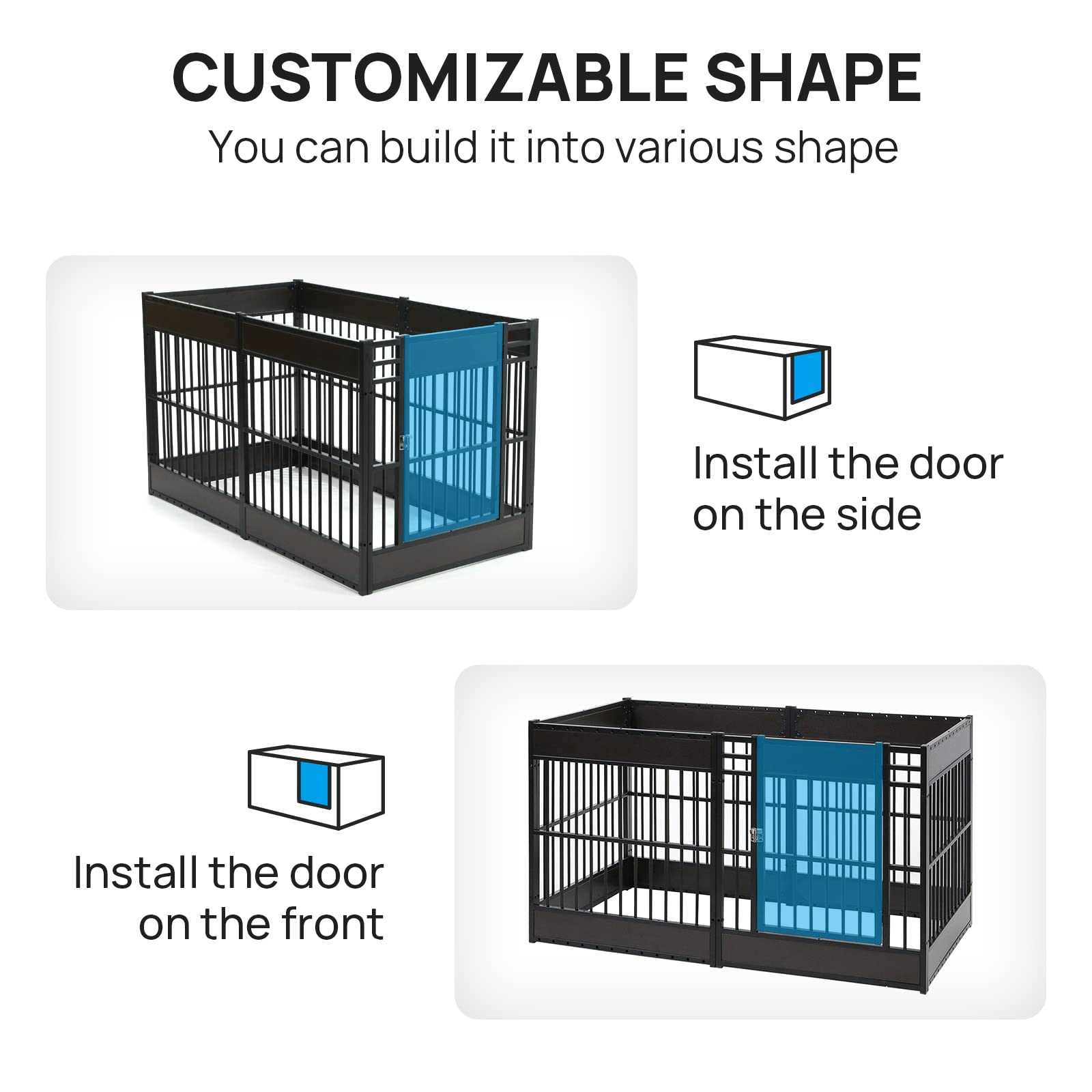 RYpetmia Dog Playpen, 31.5" Heavy Duty Metal Indoor Puppy Pen, Safe and Sturdy, Black