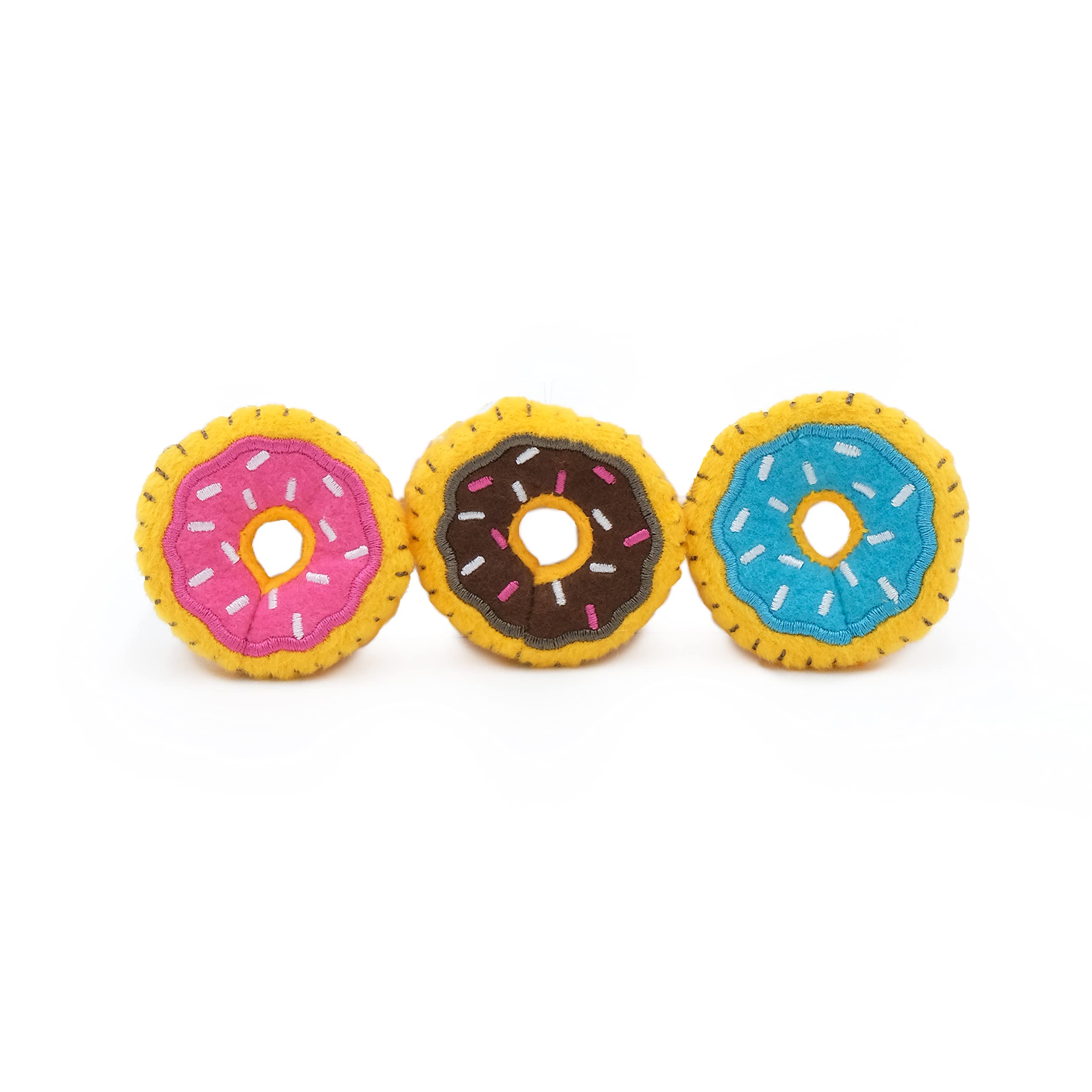 Zippyclaws Catnip Cat Toys - Mini Donutz 3 Pack, Interactive Indoor Kitty Toys For Boredom, Chasing, And Scratching, Unique Novelty Plush Toys For Kittens & Cats