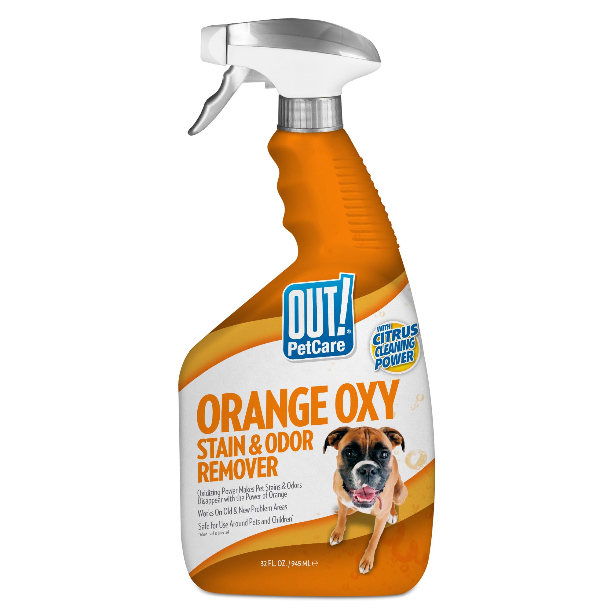 OUT! PetCare Complete Oxy Pet Stain and Odor Remover, Oxy Orange Cleaner Spray, Stain and Odor Eliminator, Pet Carpet Cleaner, U