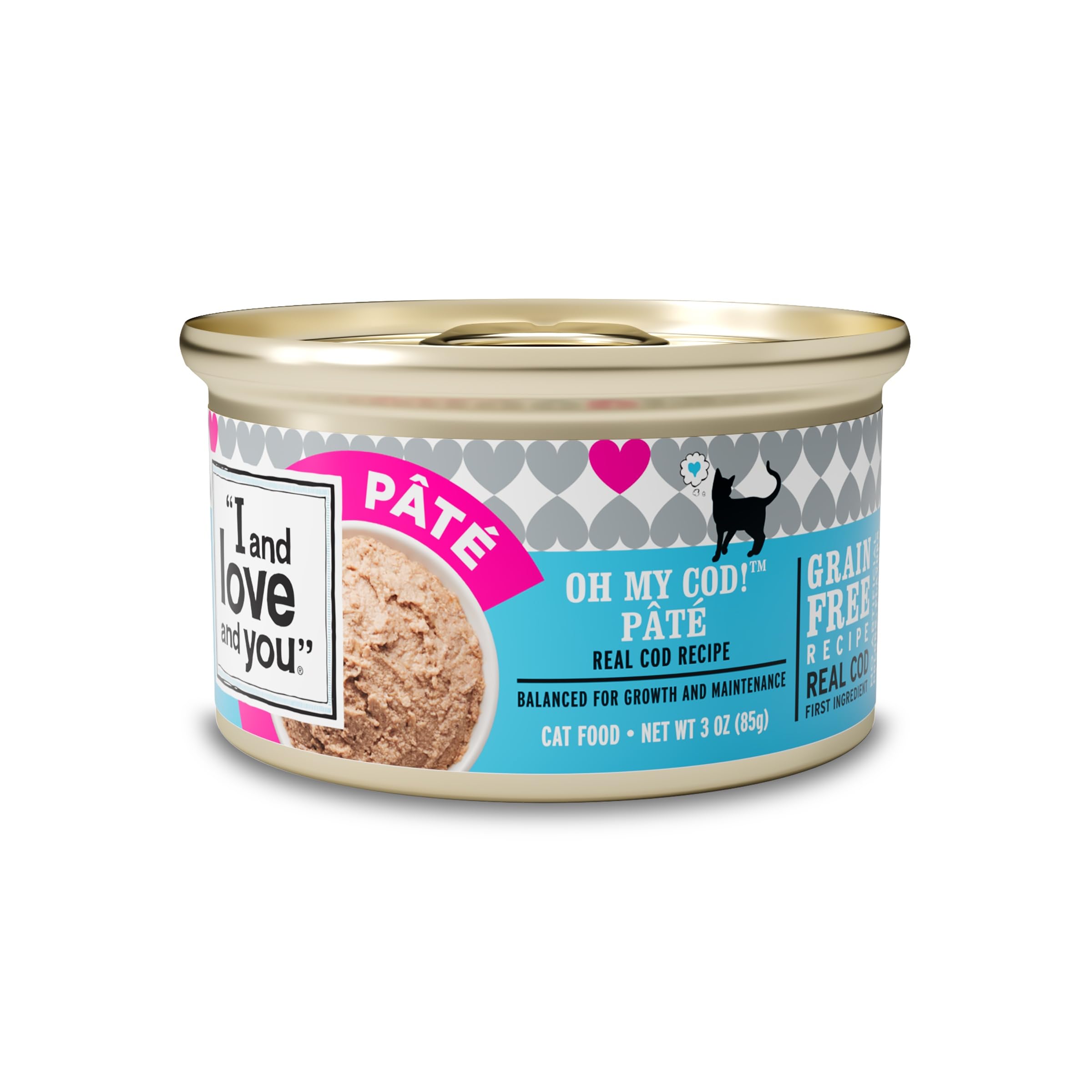I and love and you Wet Cat Food - Oh My Cod Pt   - Cod Recipe, Grain Free, Filler Free, 3oz Pack of 24 Cans
