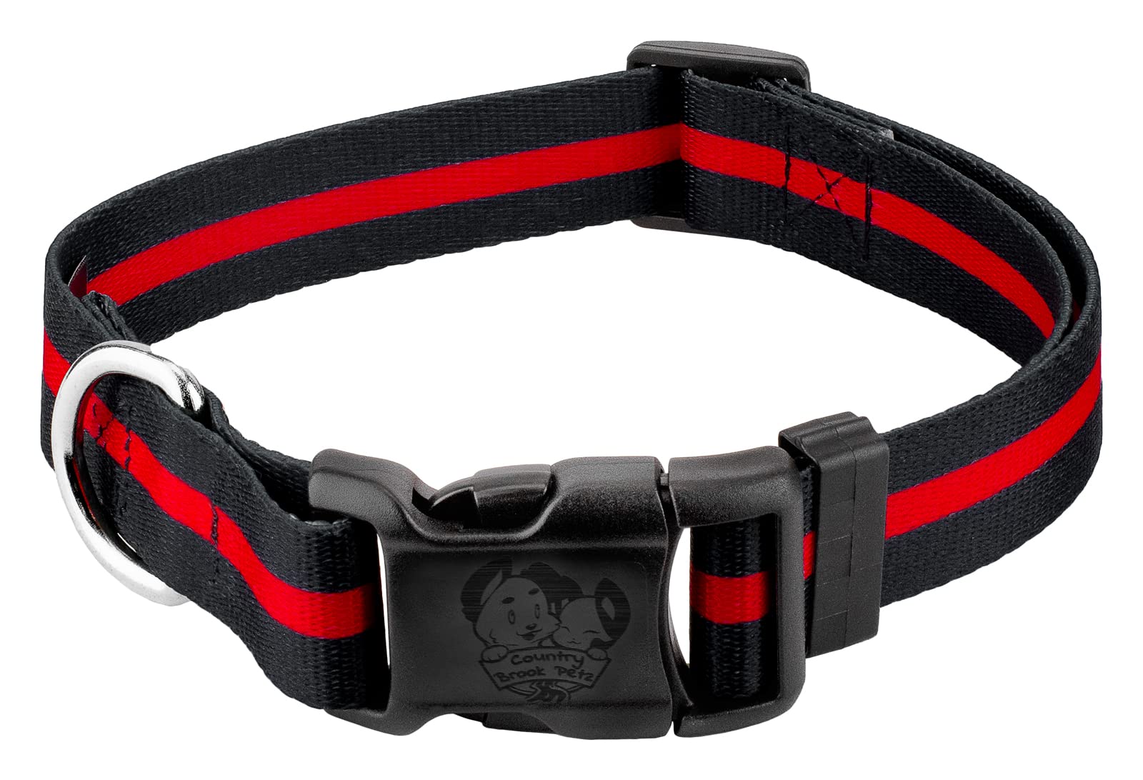 Country Brook Petz - Deluxe Thin Red Line Dog Collar - Made In The U.S.A. - Camouflage Collection Featuring Rugged Designs (1/2 