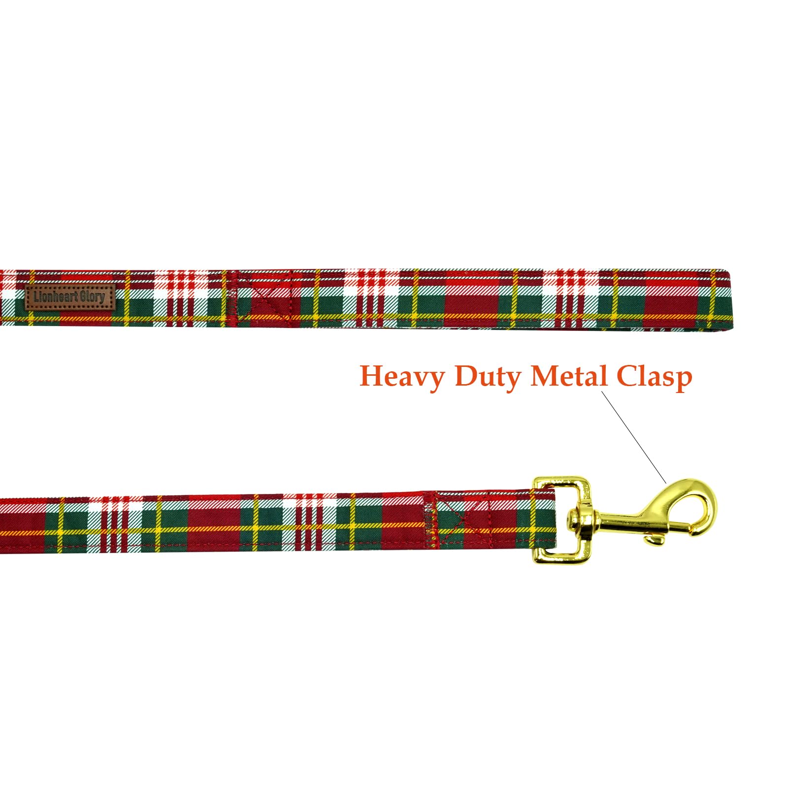 Lionheart Glory Strong Dog Leash Christmas Plaid Durable Dog Leashes With Comfortable Soft Handle For Small Medium And Large Dog
